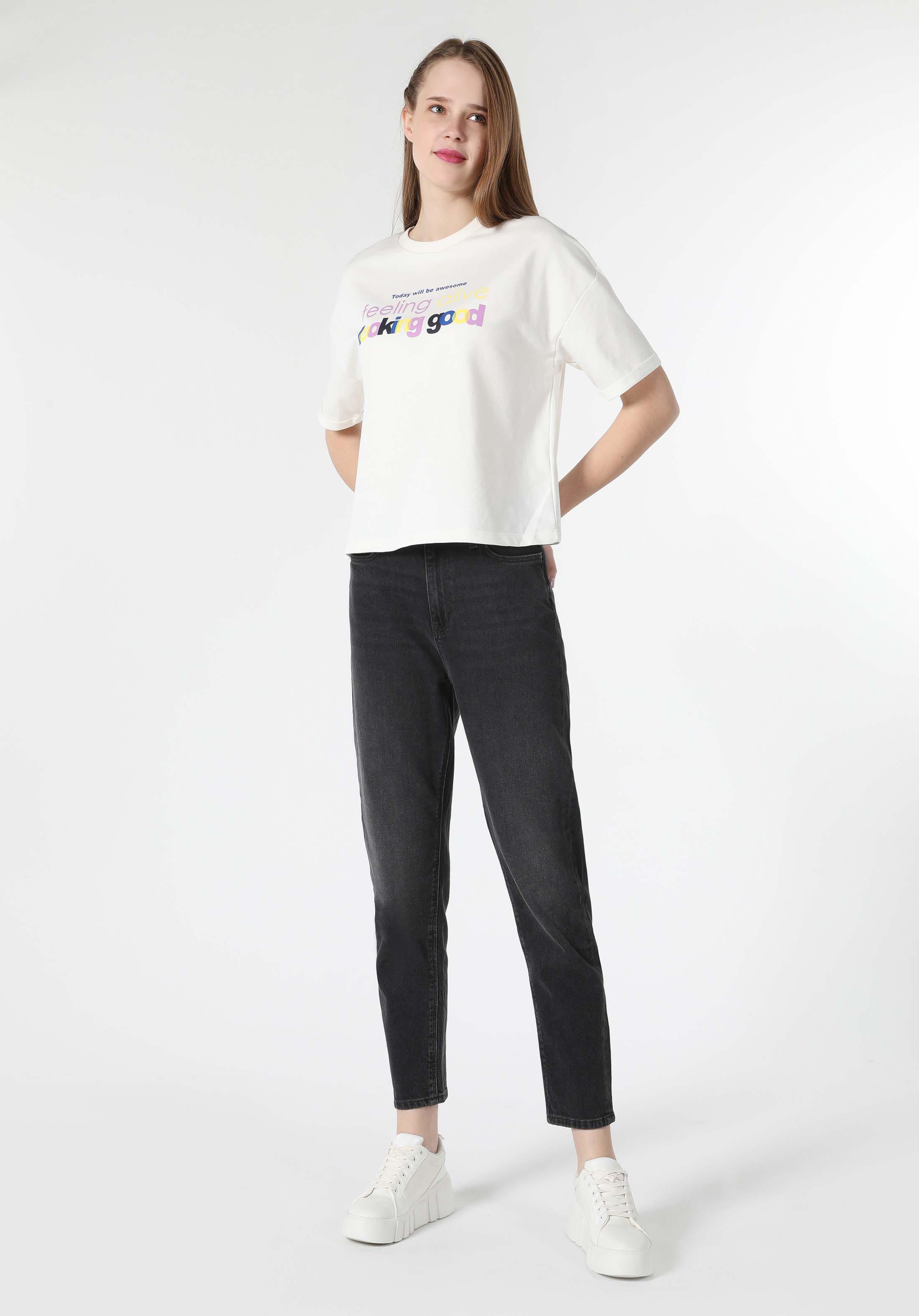 Показать информацию о Mom fit поднимающаяся талия уменьшающиеся ноги женские джинсы из денима