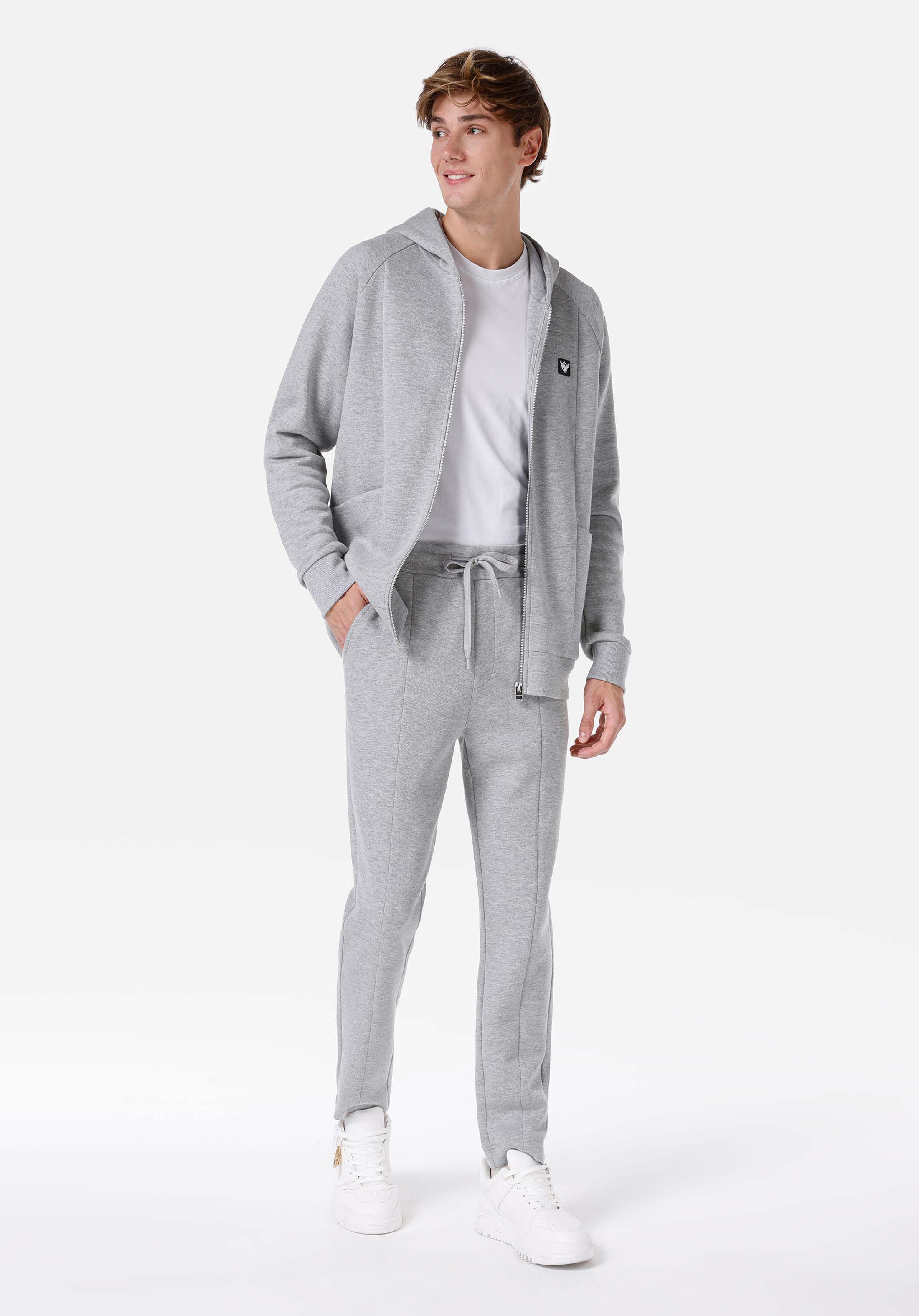Показать информацию о Мужские серые спортивные штаны slim fit средняя посадка