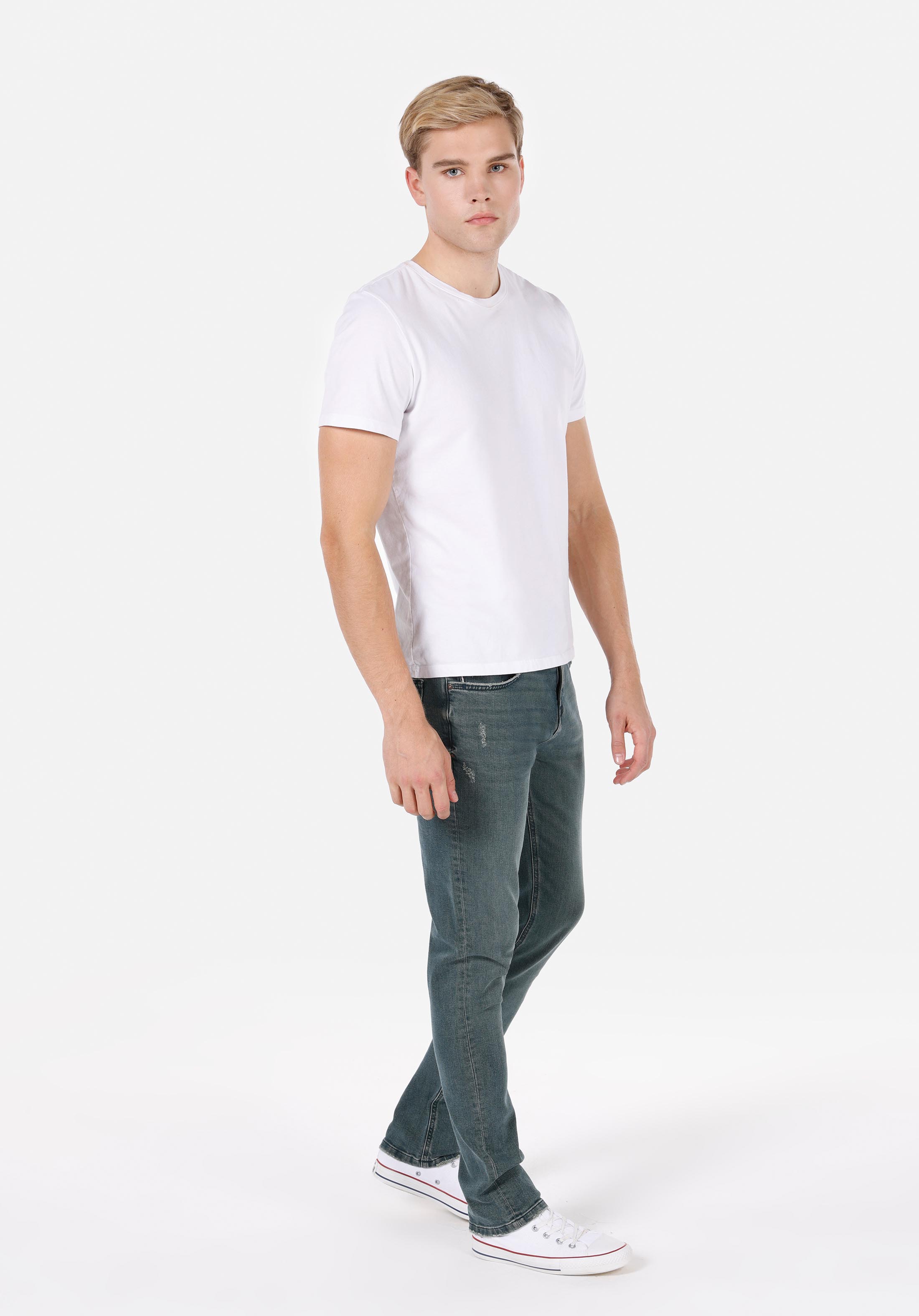 Показать информацию о Мужские джинсы индиго straight fit прямые низкая посадка