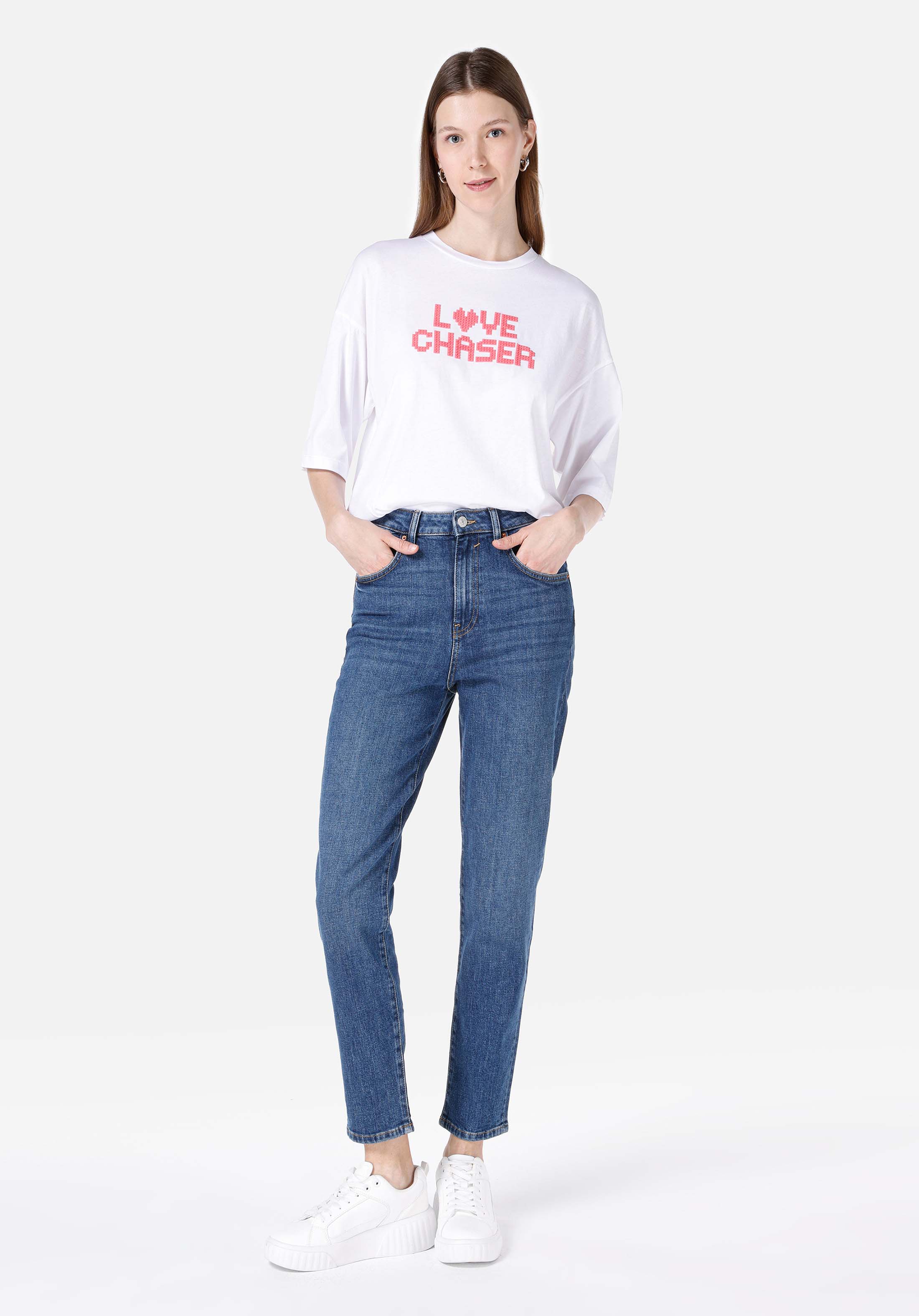 Показать информацию о Mom fit slim leg женские джинсы из денима