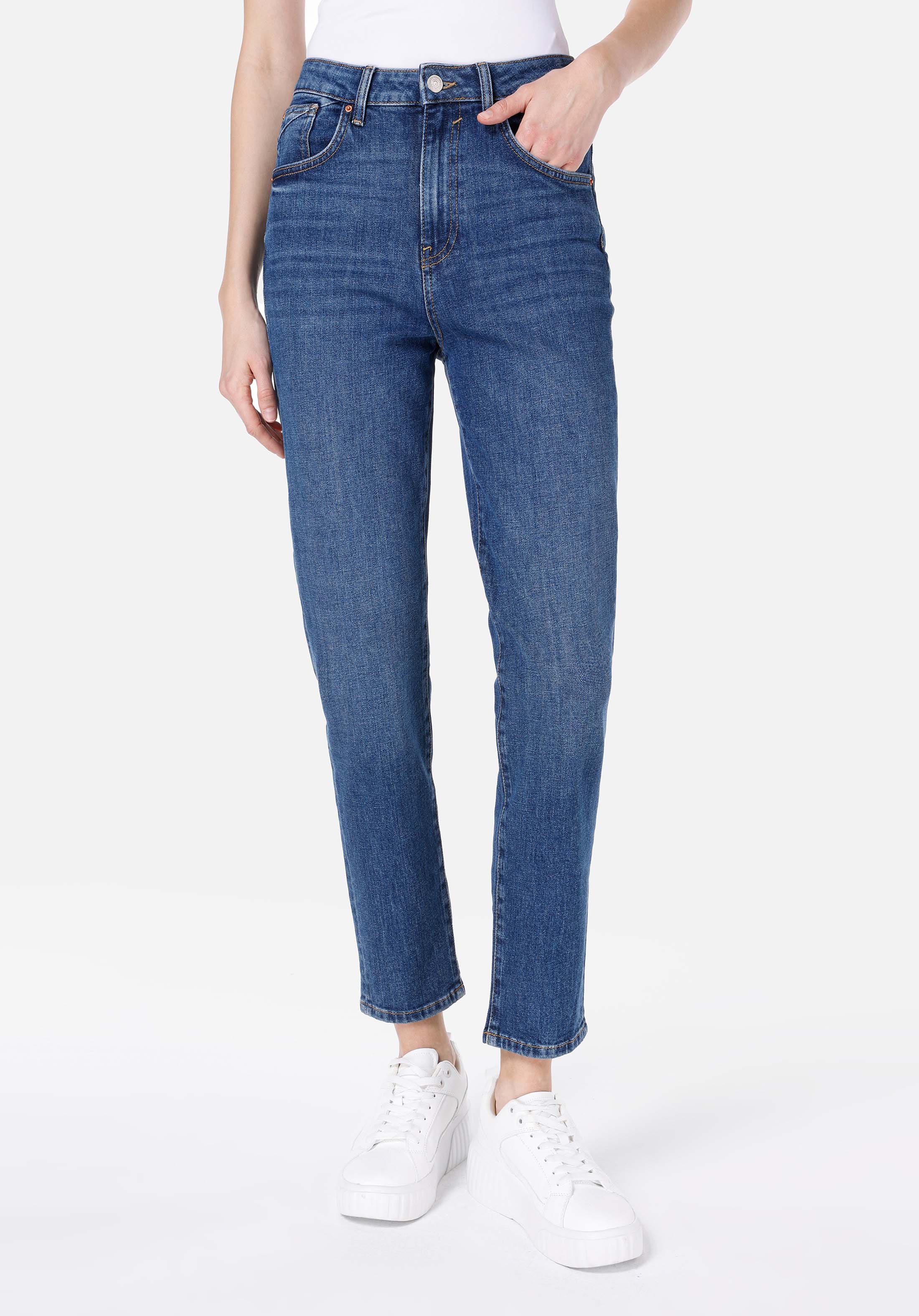 Показать информацию о Mom fit slim leg женские джинсы из денима