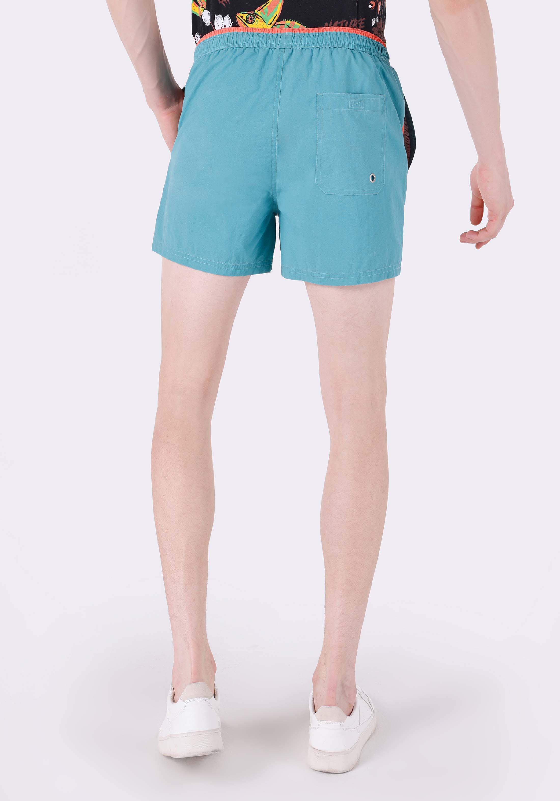Показать информацию о Slim fit прямые мужские синие плавательные шорты