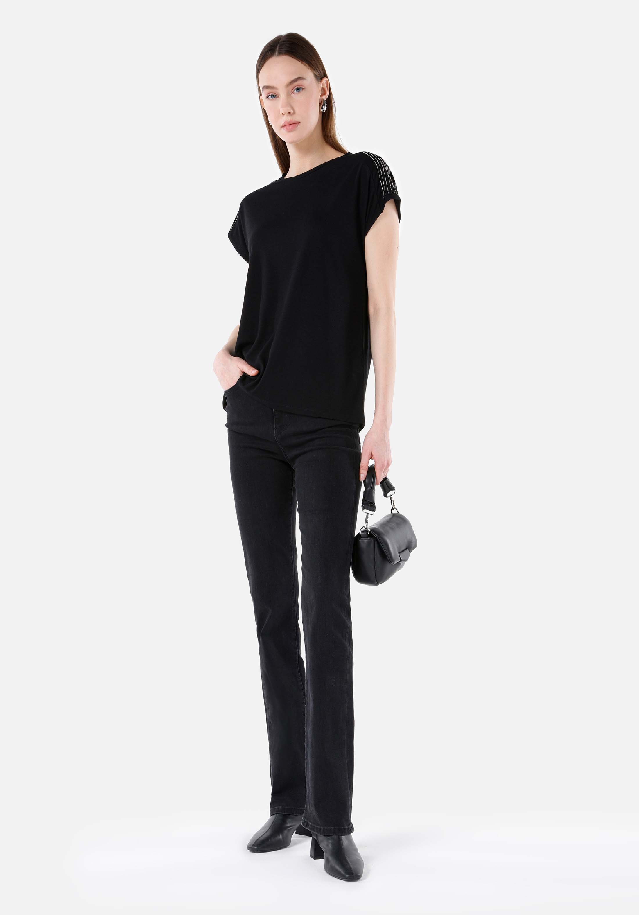 Показать информацию о Женские джинсы slim fit завышенная посадка испанский крой