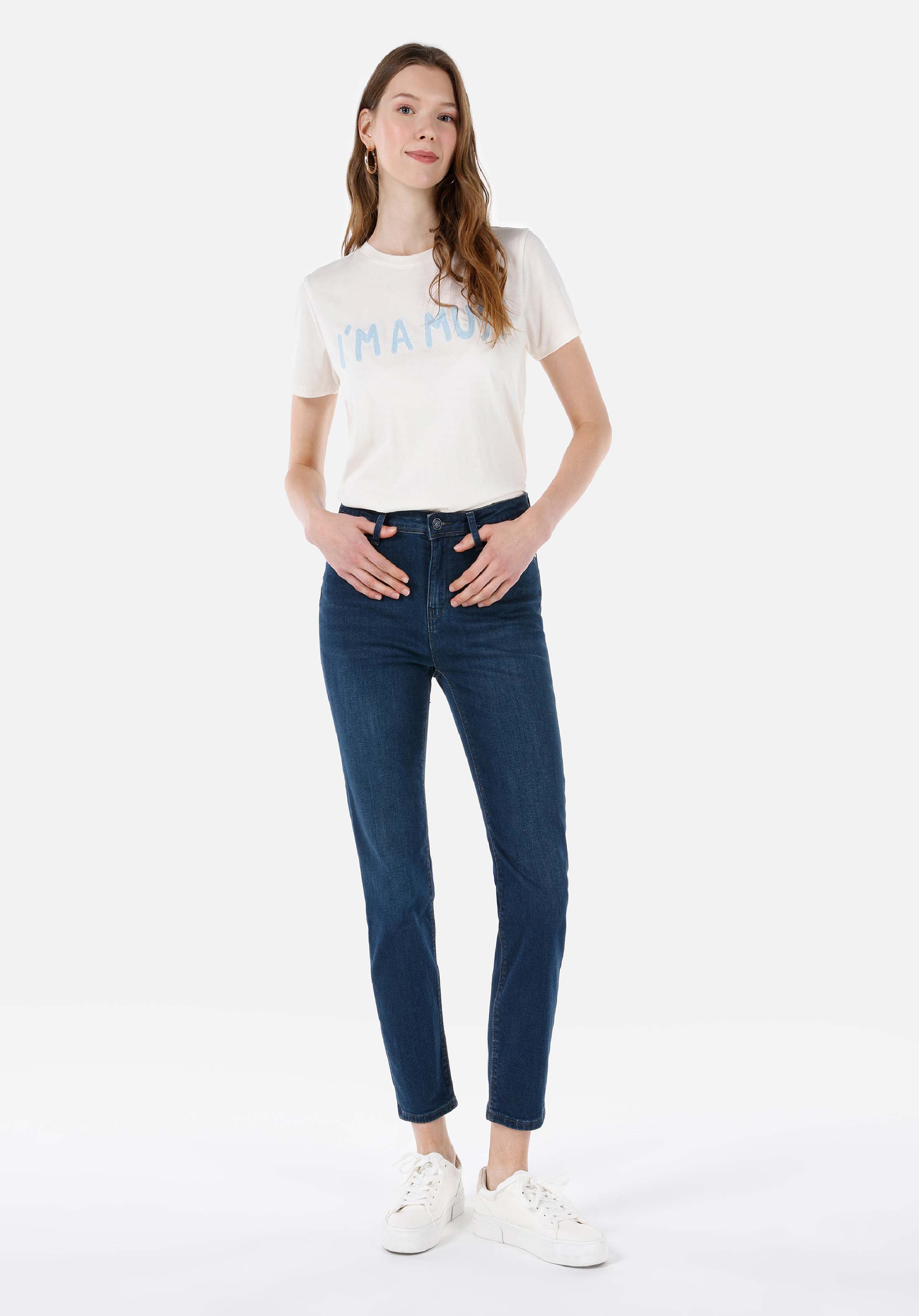 Показать информацию о Женские джинсы темный индиго slim fit