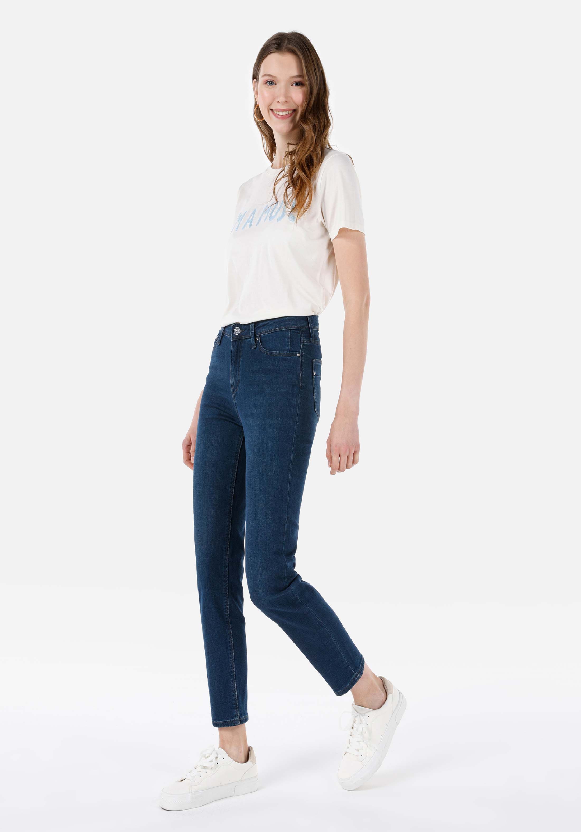 Показать информацию о Женские джинсы темный индиго slim fit