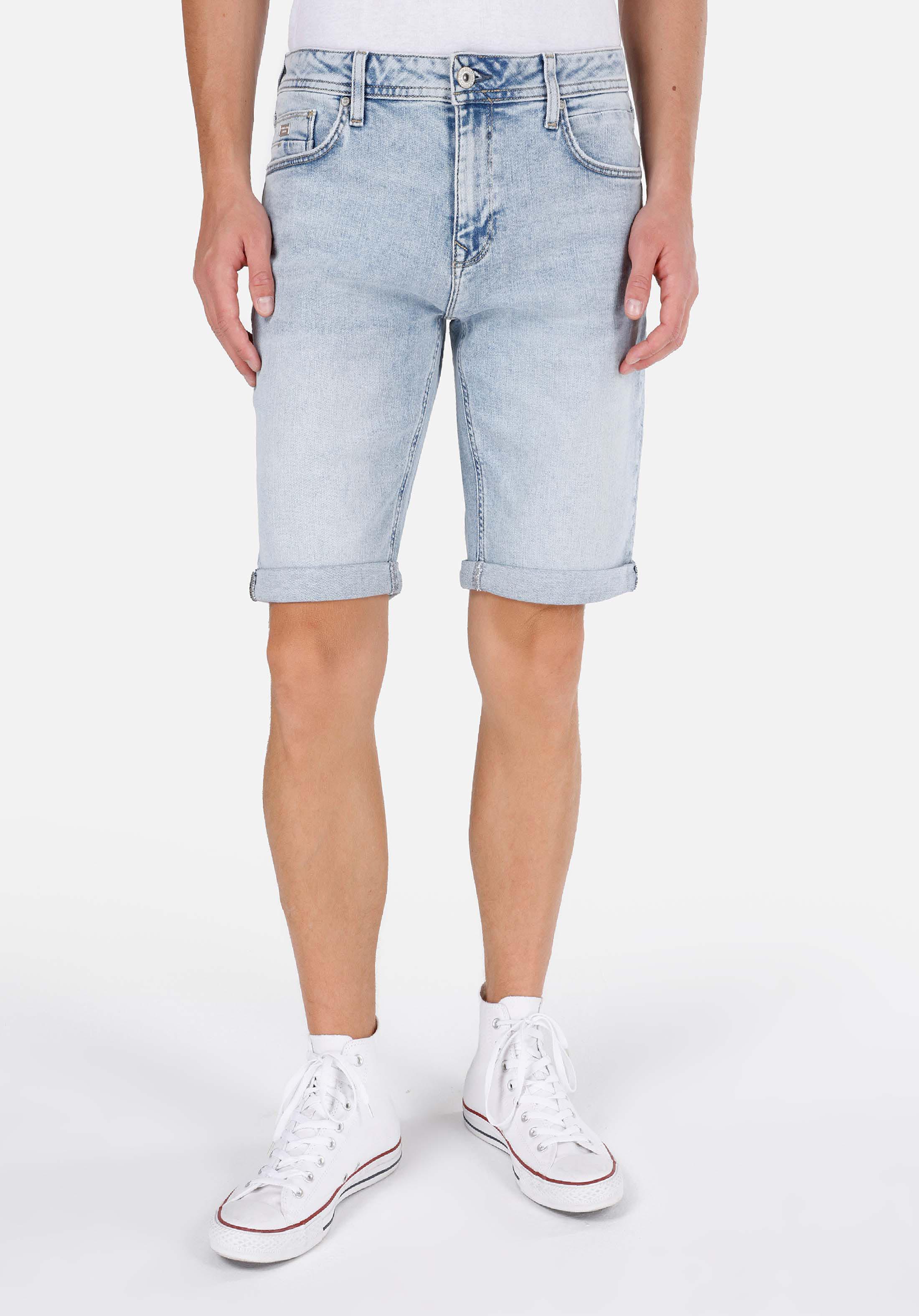 Показать информацию о Мужские джинсовые шорты индиго straight fit низкая посадка