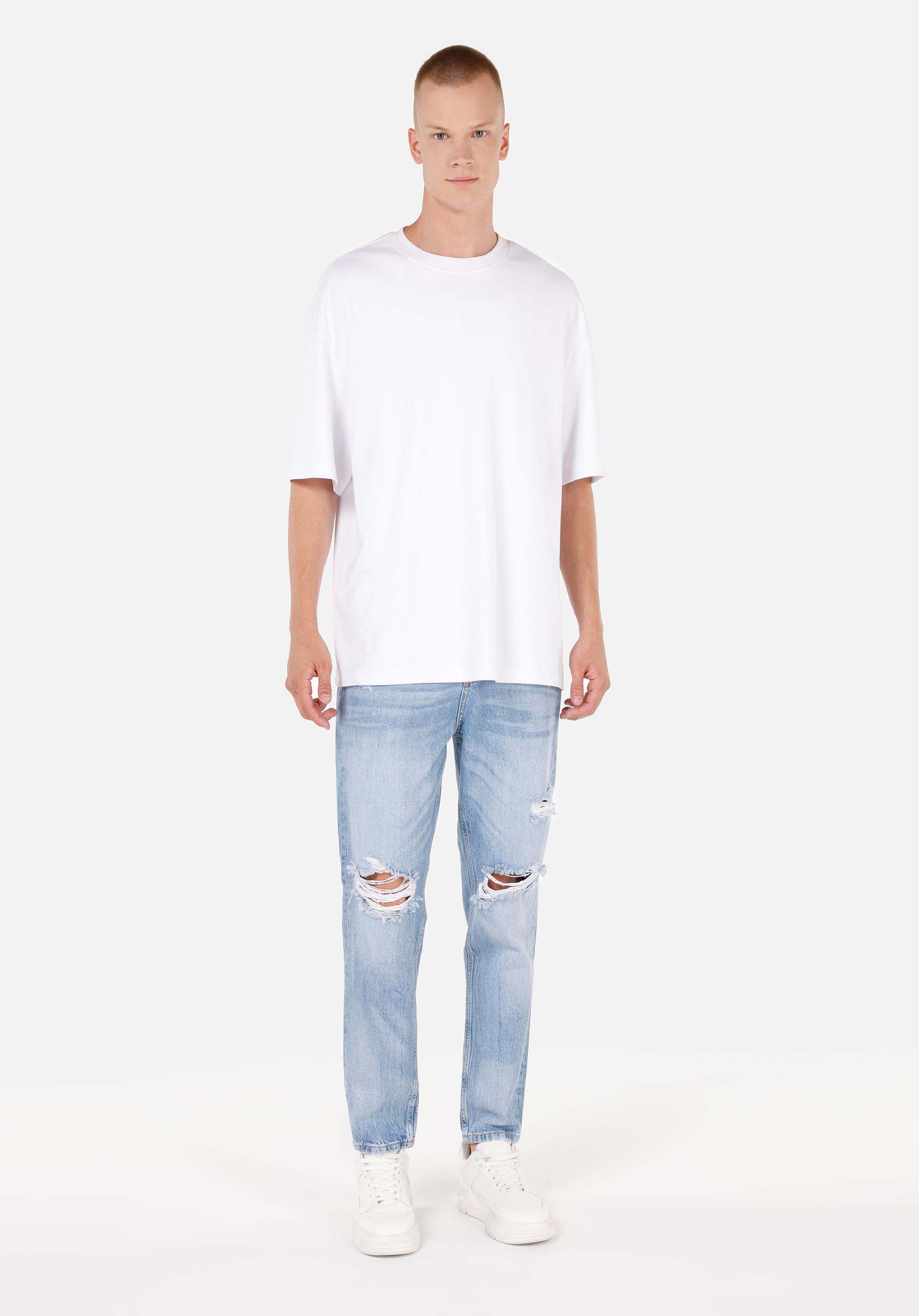 Показать информацию о Мужские индиго джинсы loose tapered fit
