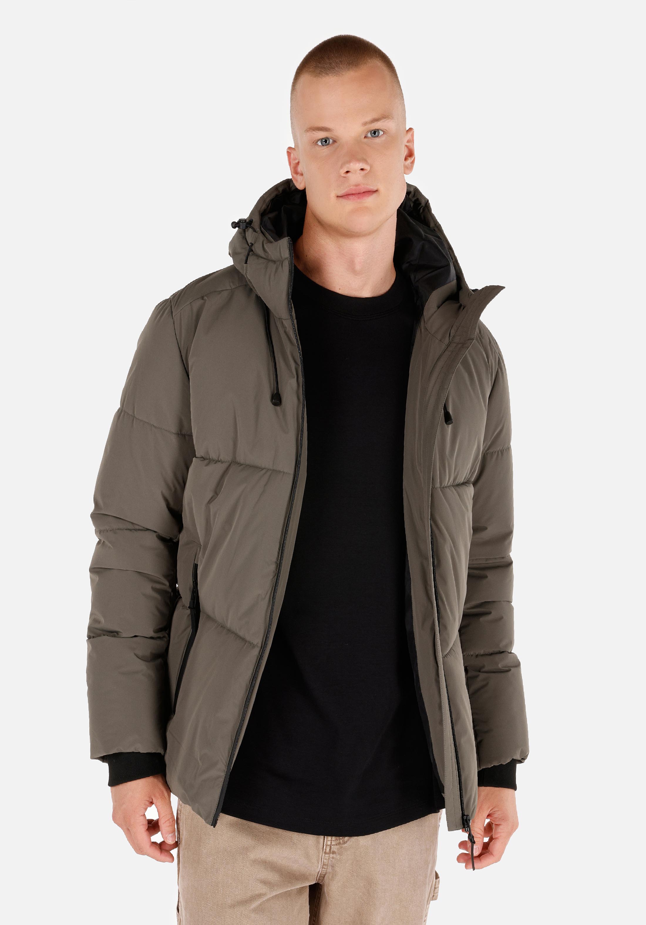 Показать информацию о Мужское зеленое пальто slim fit