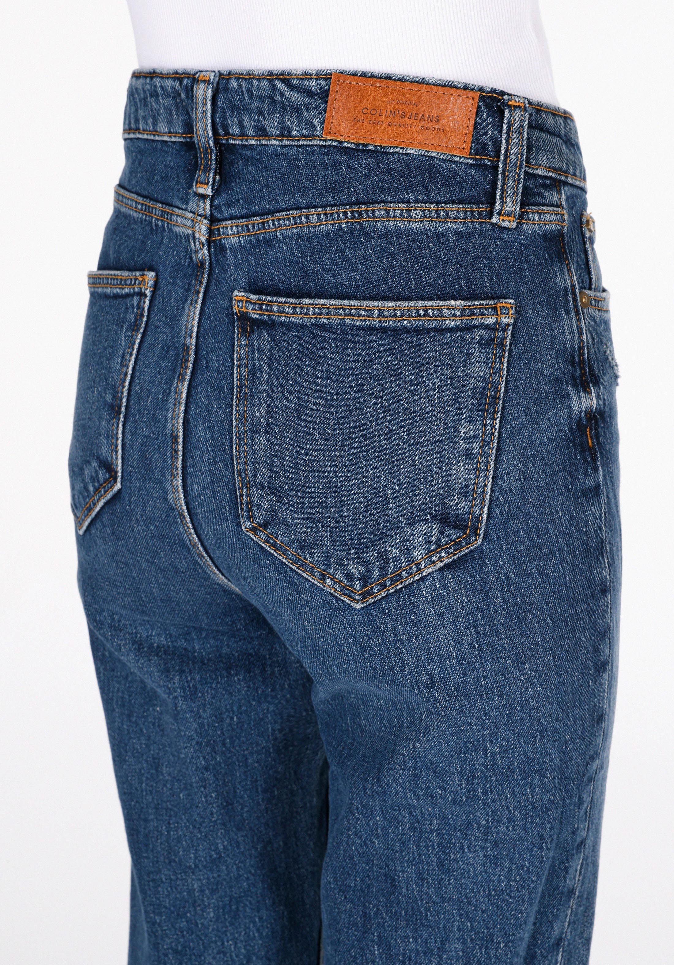 Показать информацию о Женские джинсы индиго slim fit прямые средняя посадка