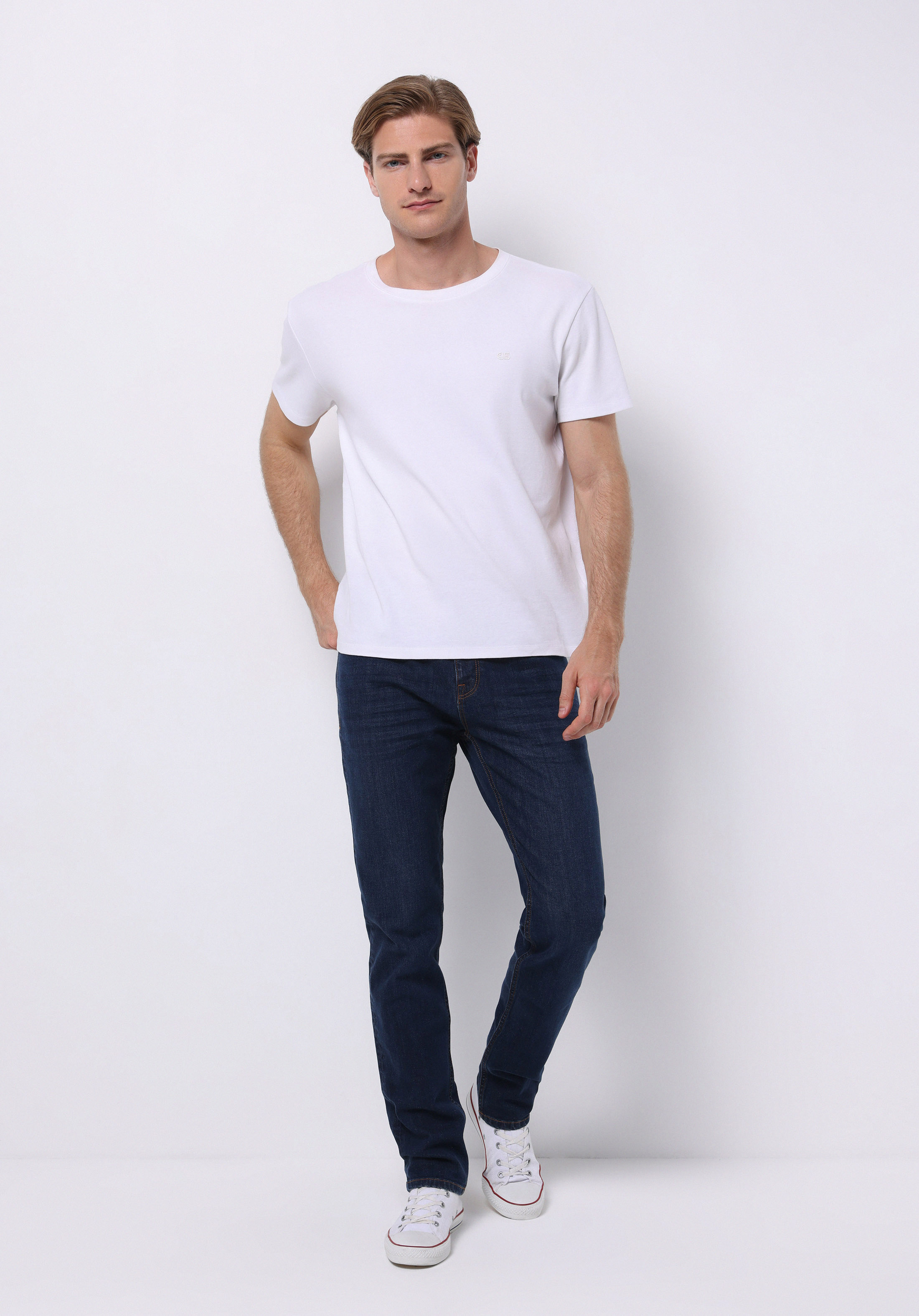 Показать информацию о Мужские джинсы темный индиго straight fit прямые низкая посадка