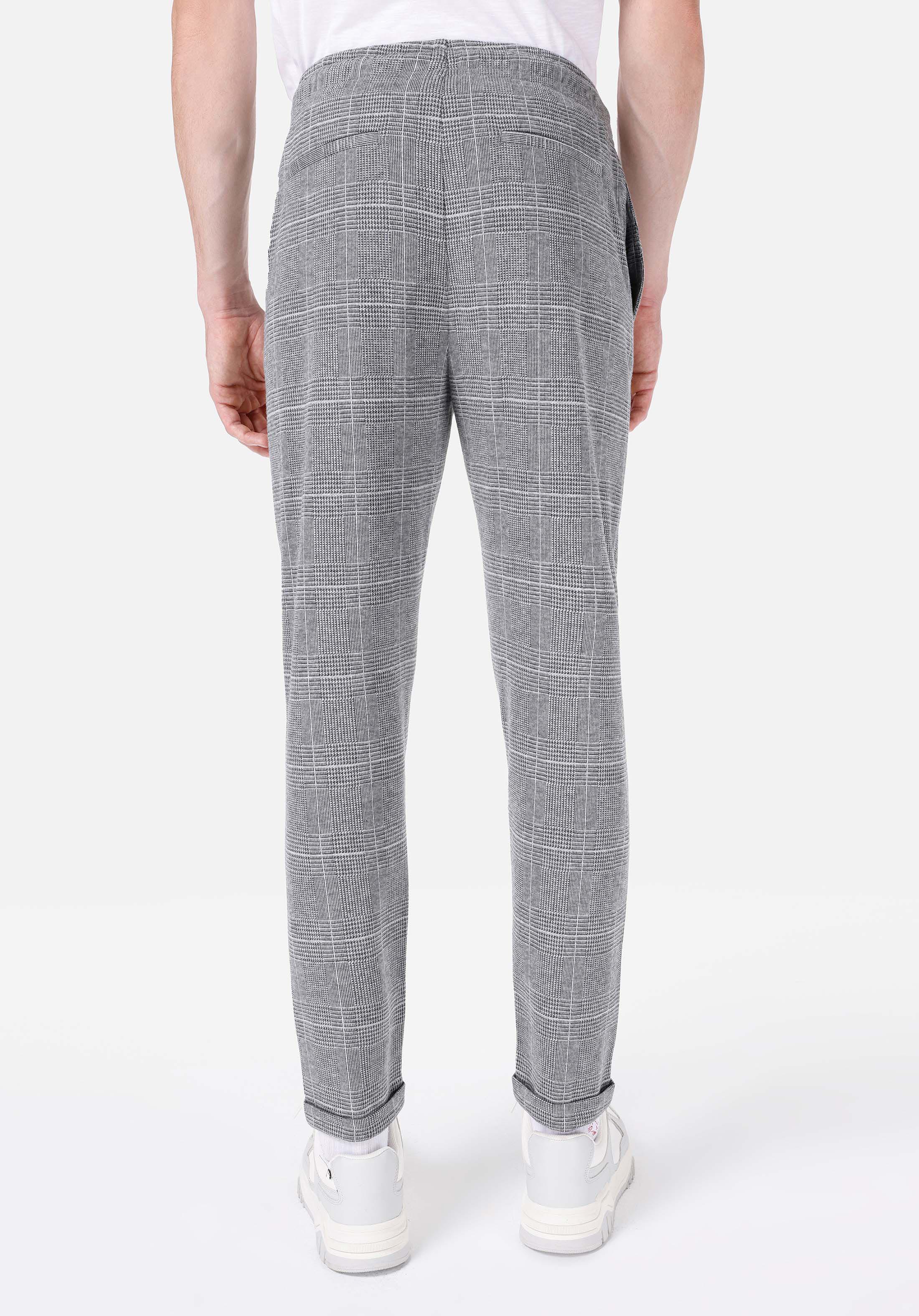 Показать информацию о Мужские серые спортивные штаны в клетку slim fit средняя посадка