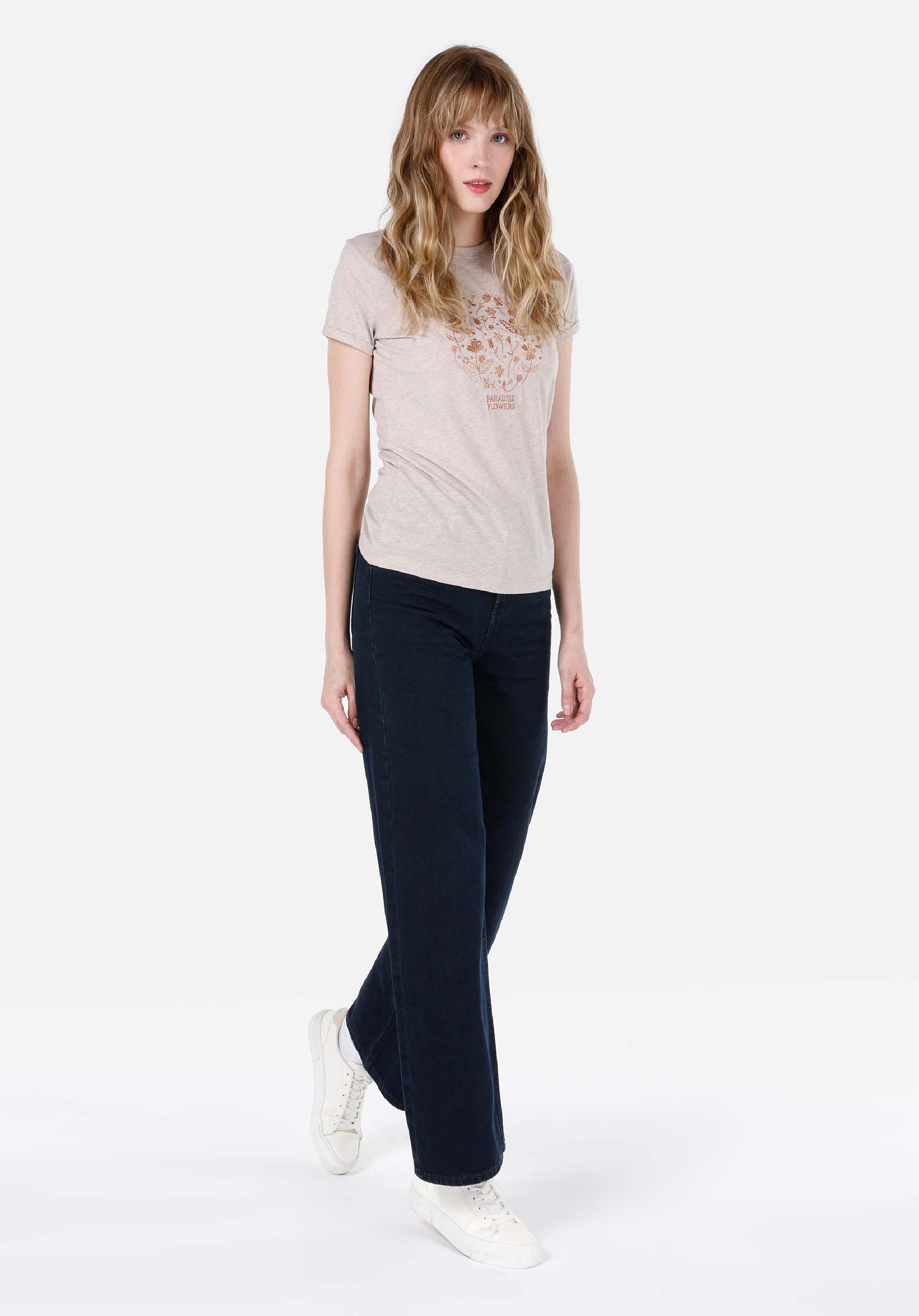 Показать информацию о Slim fit женская футболка с круглым вырезом и коротким рукавом серая