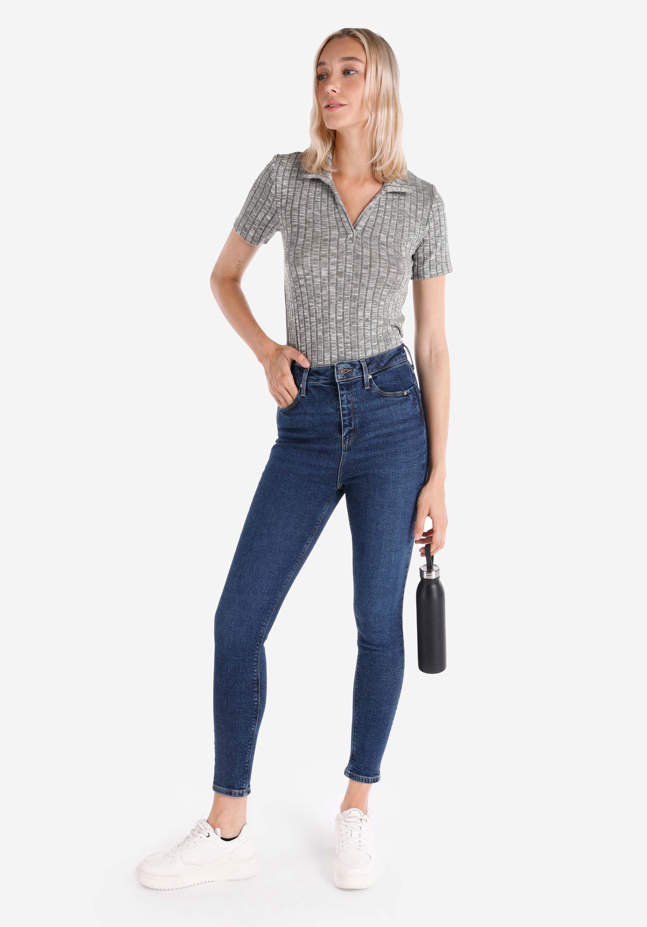 Показать информацию о Женские джинсы деним skinny fit завышенная посадка