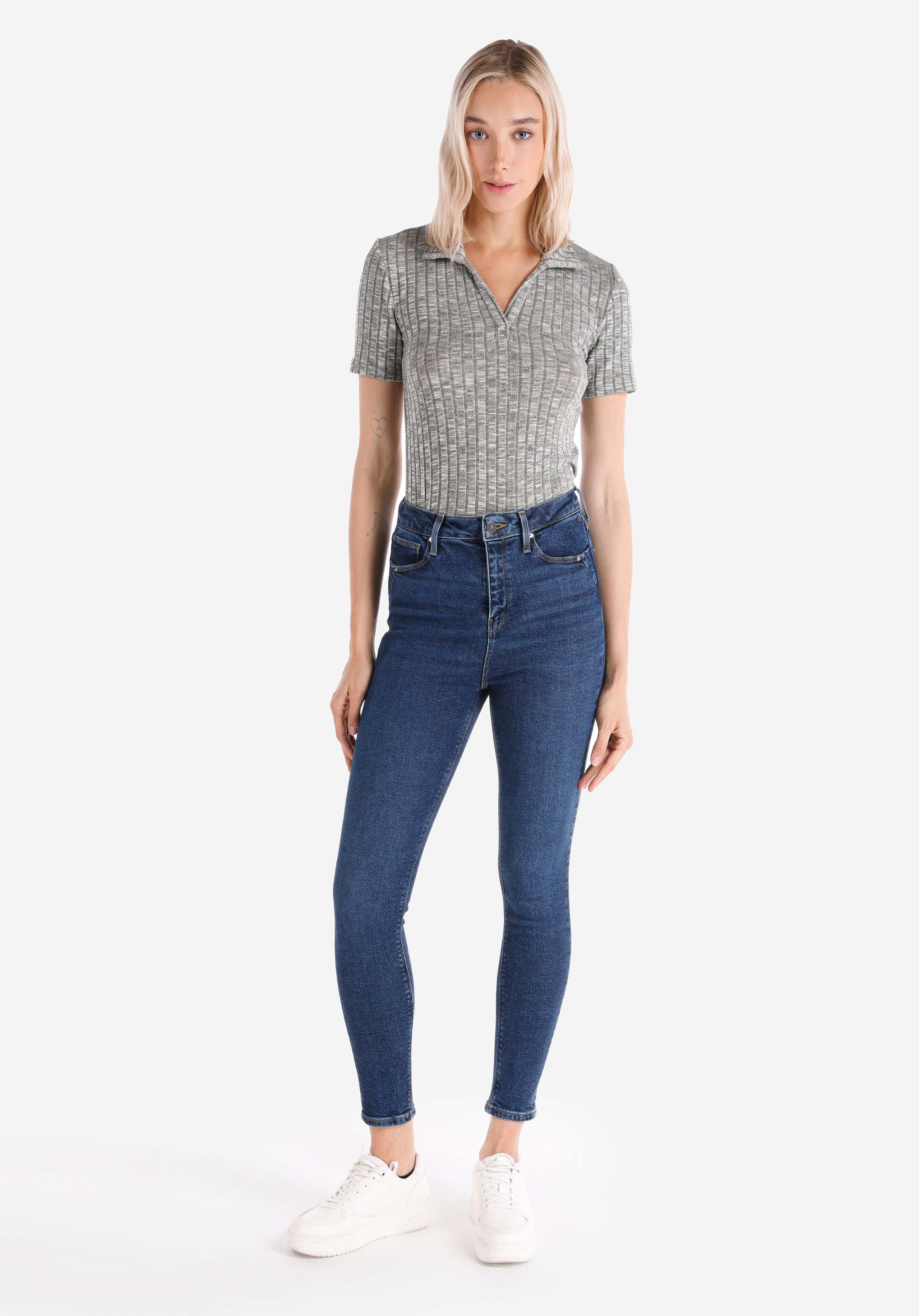 Показать информацию о Женские джинсы деним skinny fit завышенная посадка