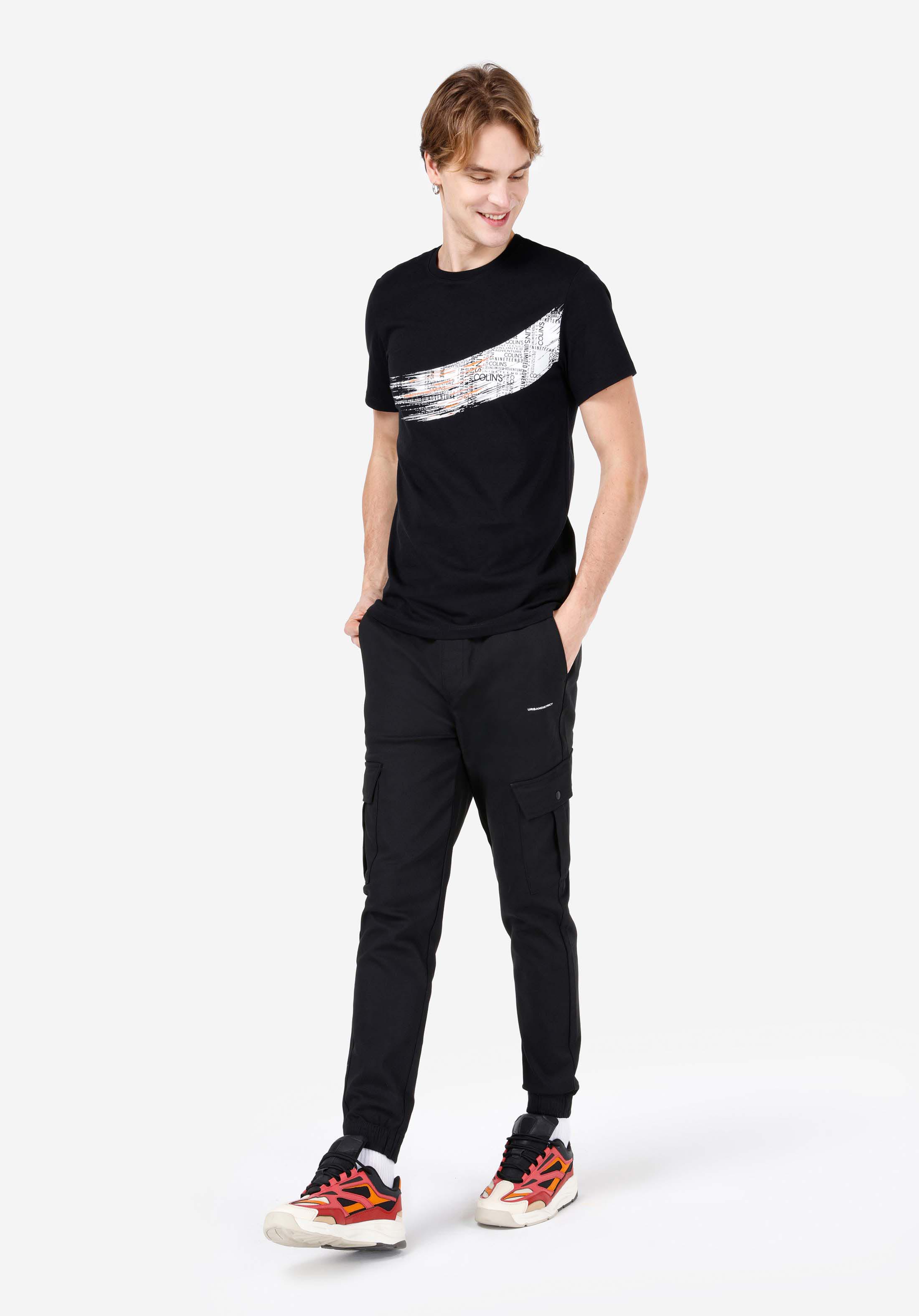 Показать информацию о Мужские черные брюки slim fit средняя посадка