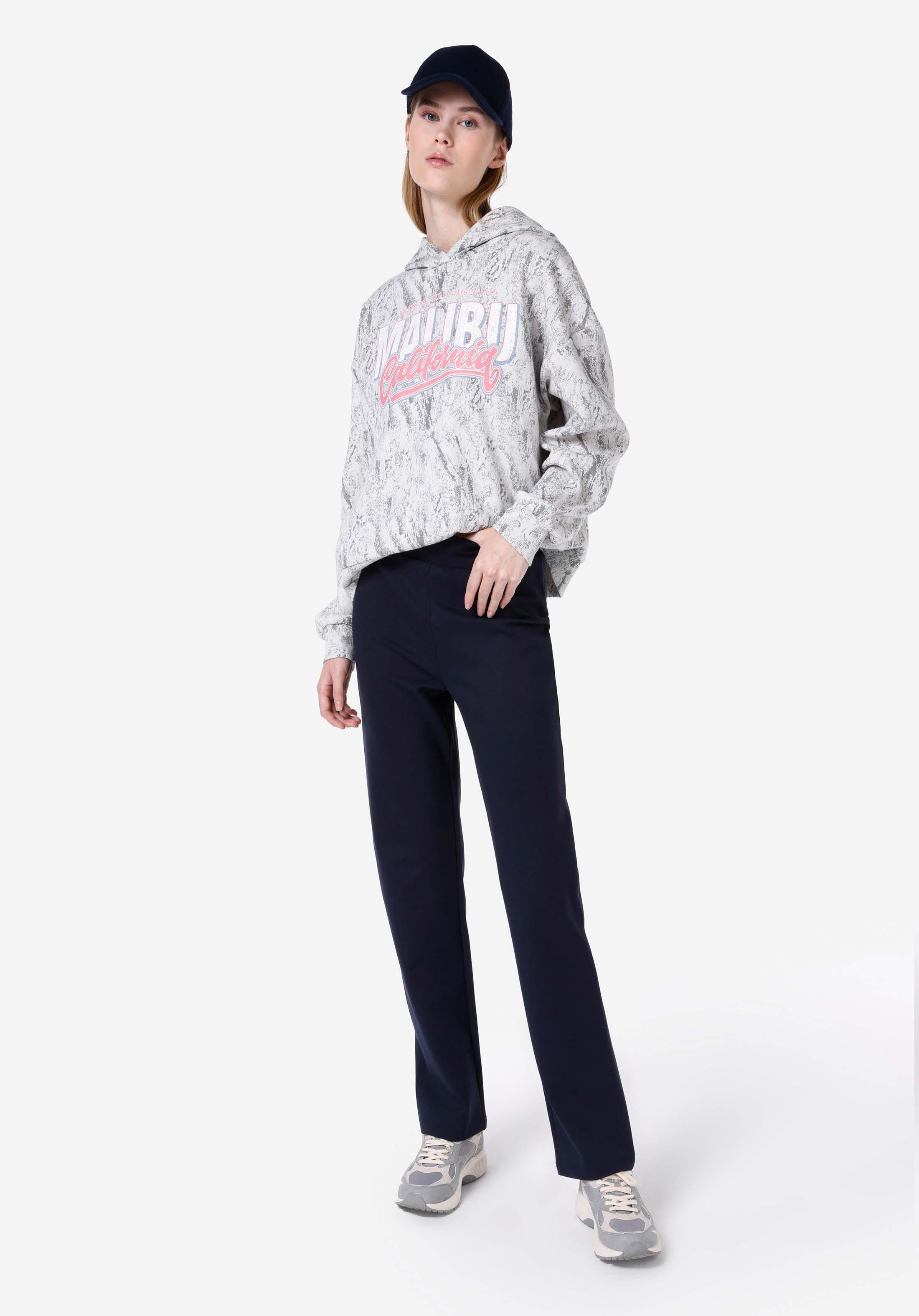 Показать информацию о Штаны женские синие (navy blue) regular fit с посадкой на талии
