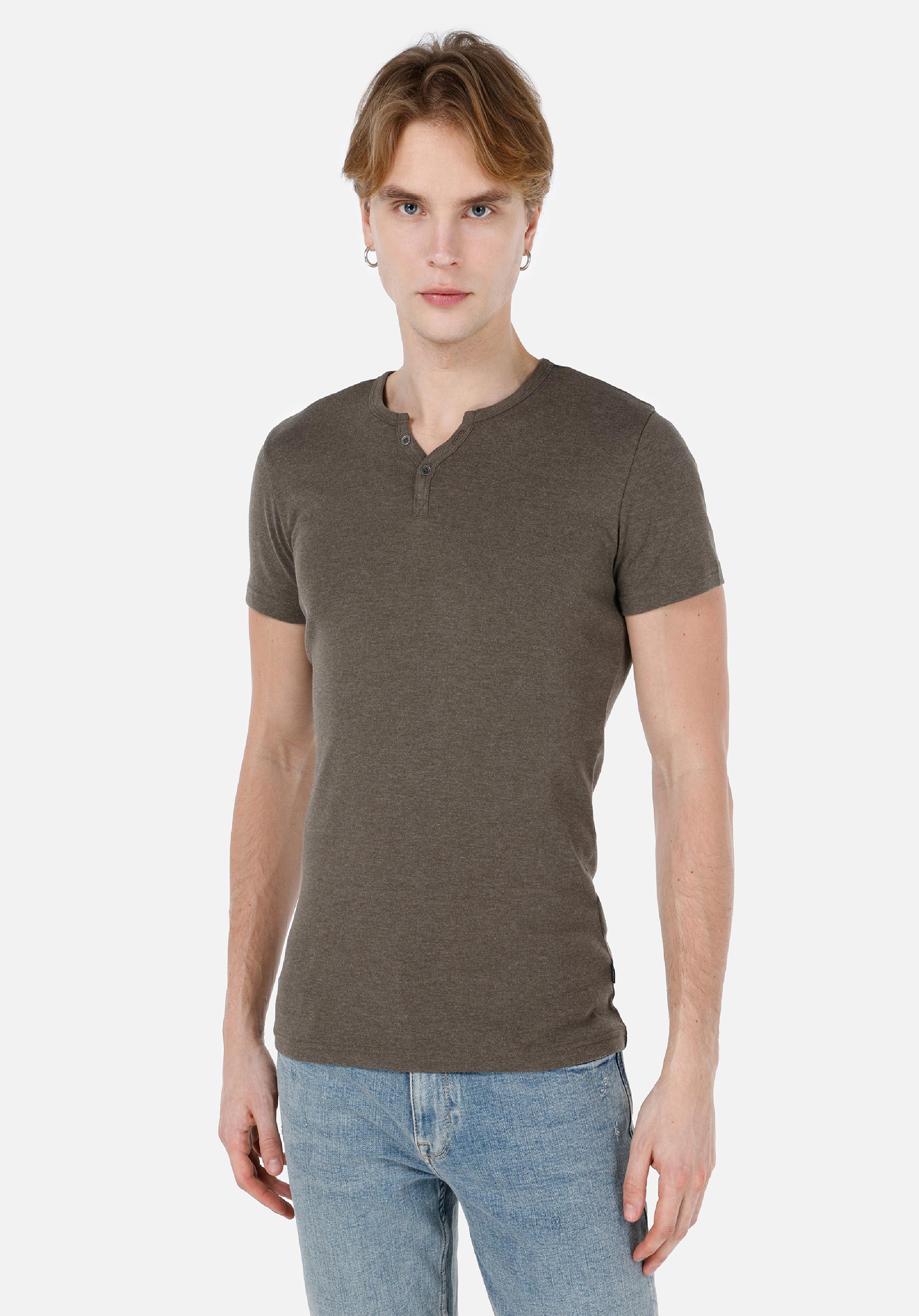 Показать информацию о Slim fit планка горловина прямая мужская зеленая футболка с коротким рукавом