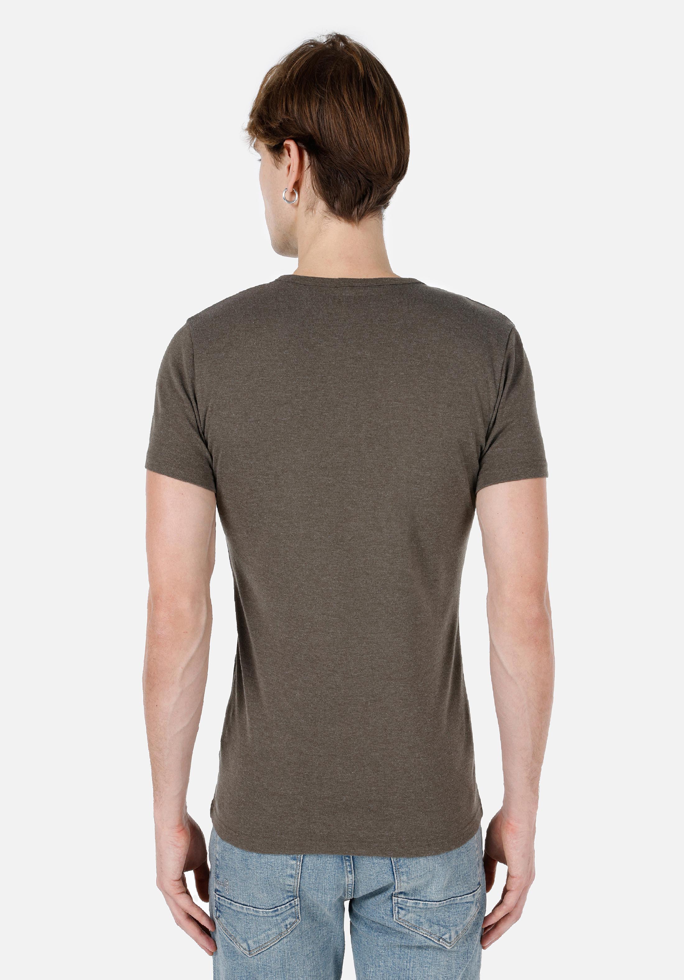 Показать информацию о Slim fit планка горловина прямая мужская зеленая футболка с коротким рукавом