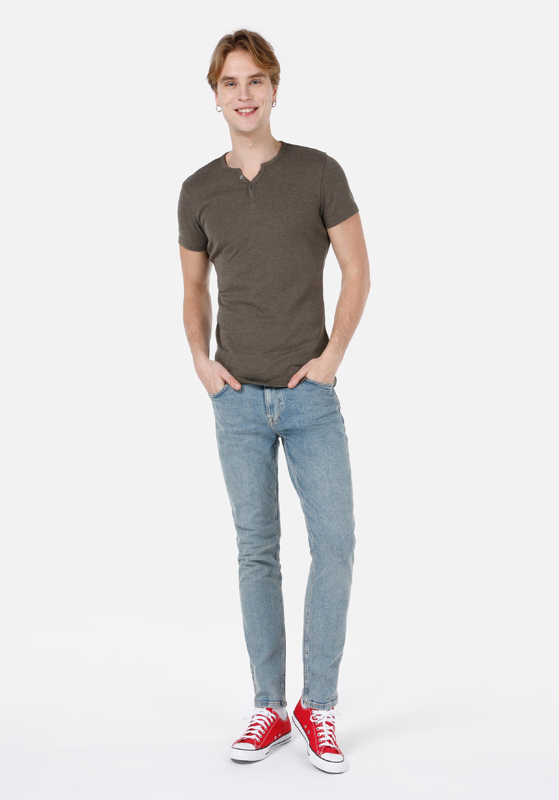 Показать информацию о Slim fit планка горловина прямая мужская зеленая футболка с коротким рукавом
