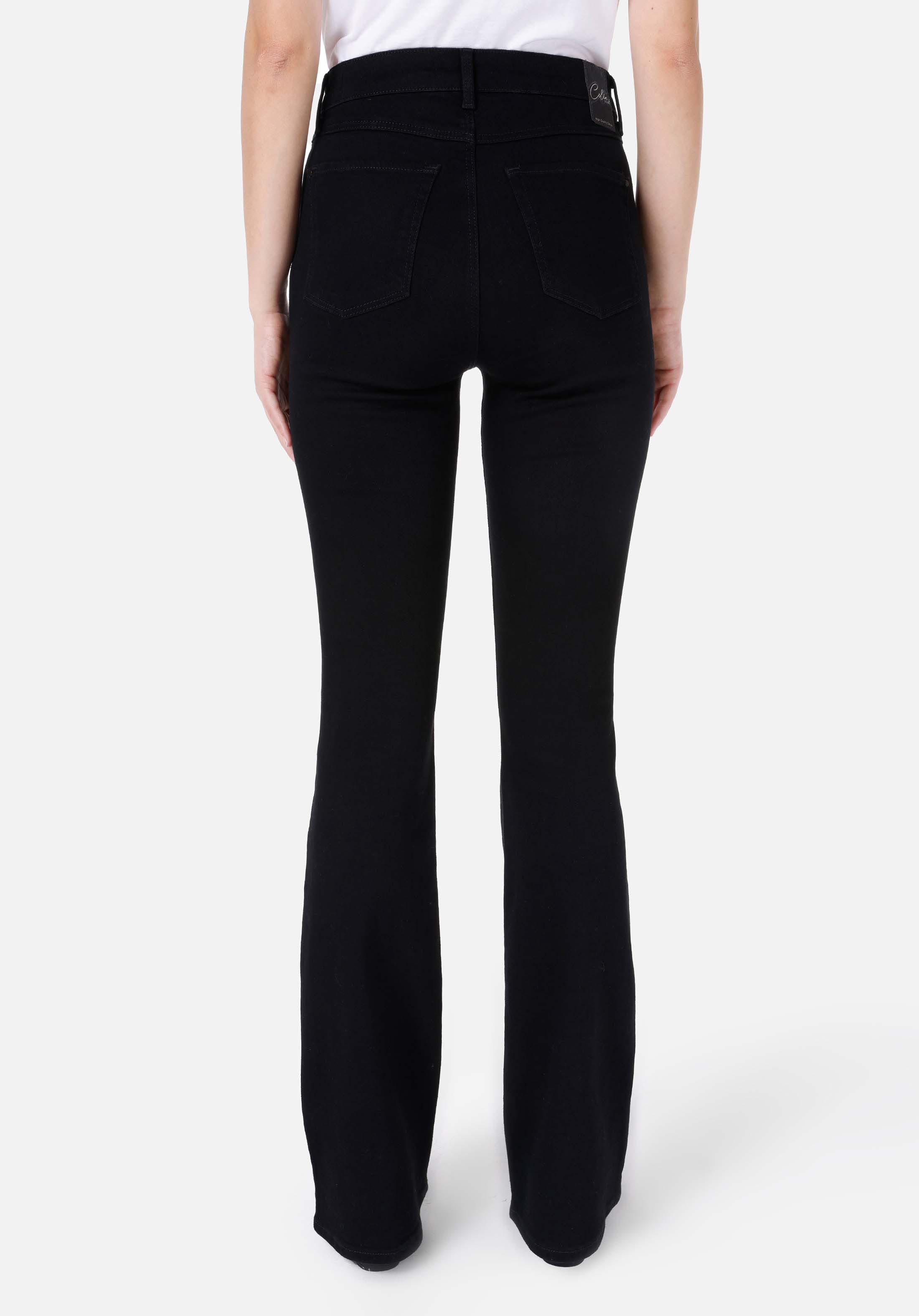Показать информацию о Slim fit средний пояс женские черные джинсы