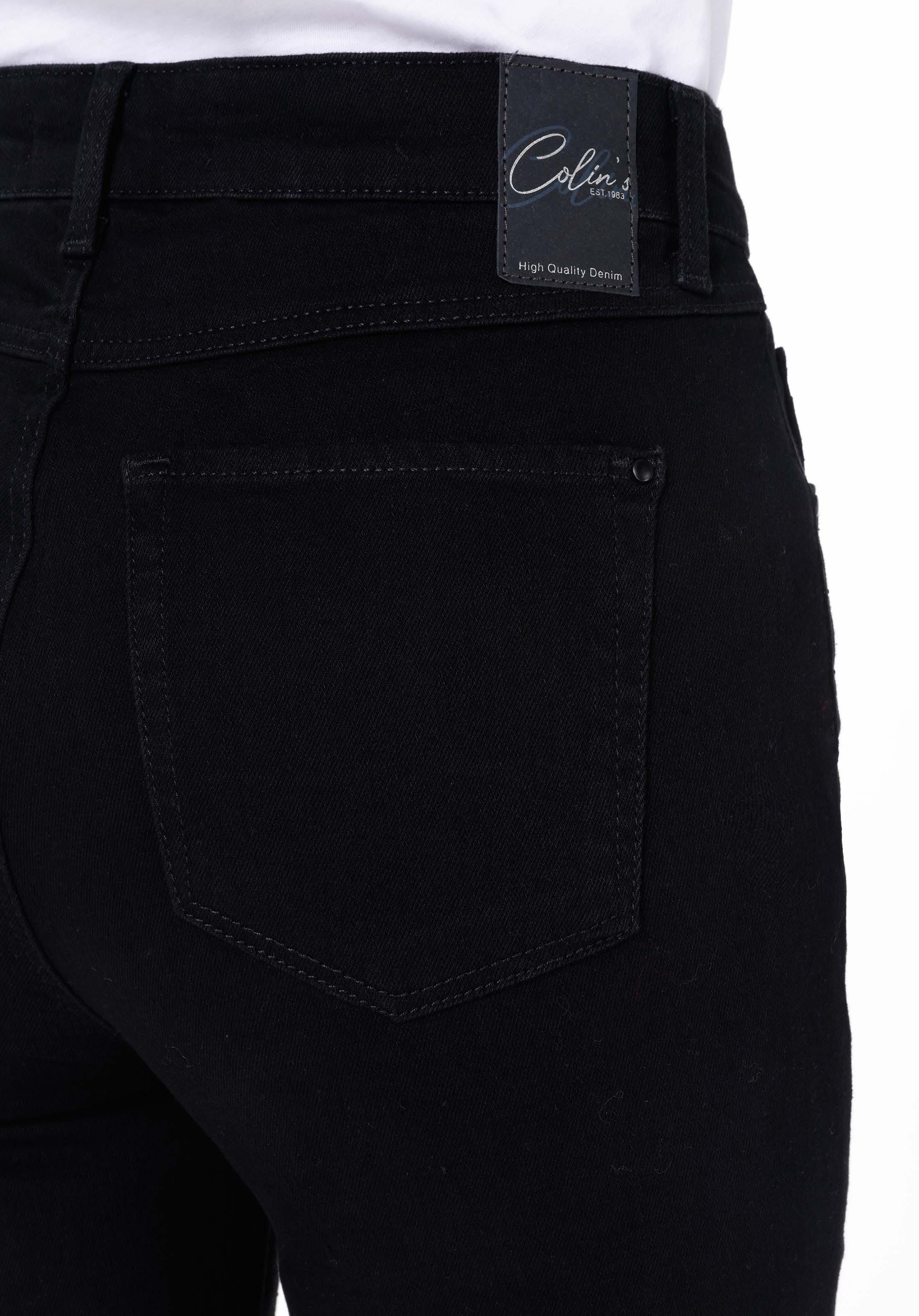 Показать информацию о Slim fit средний пояс женские черные джинсы