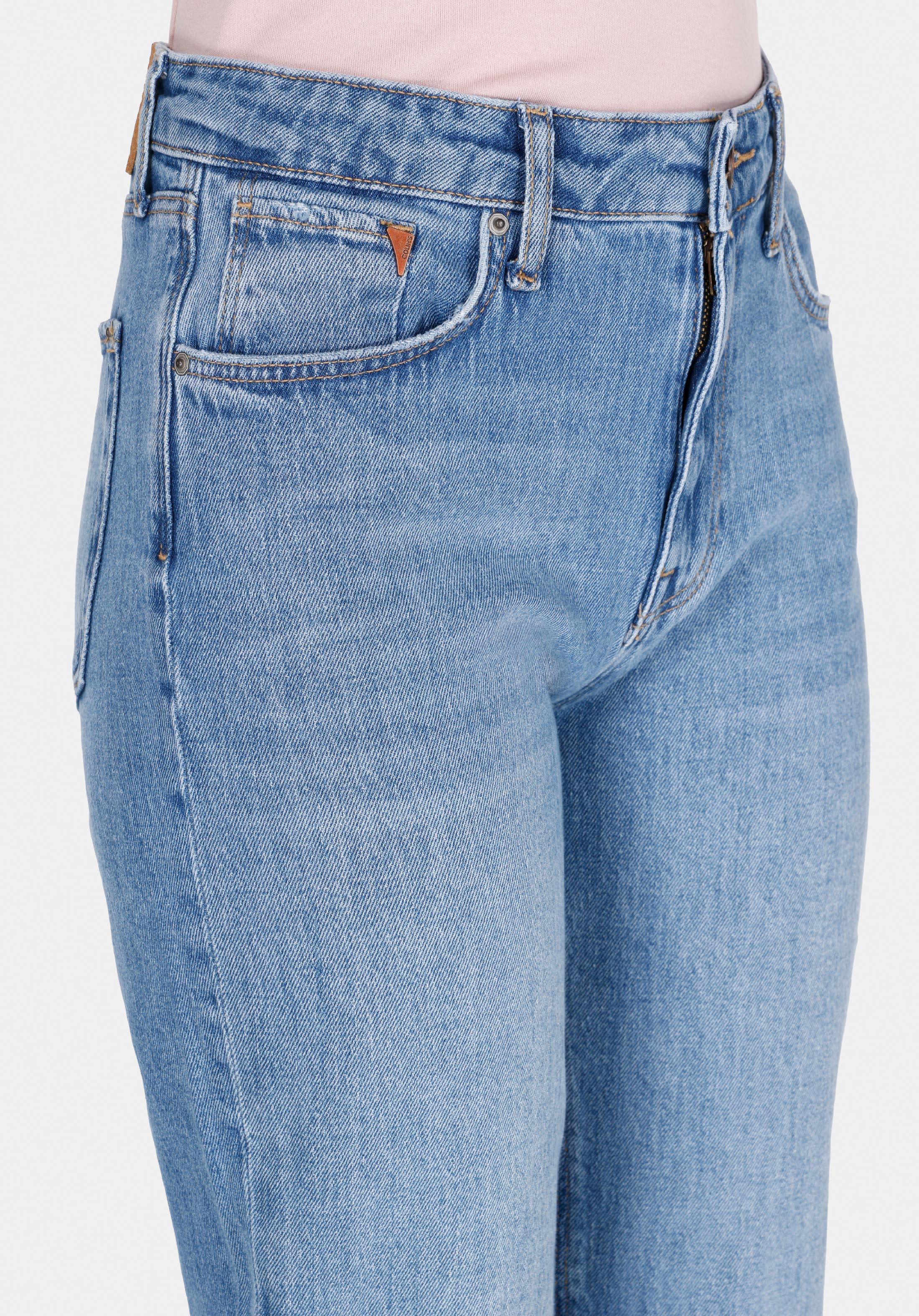 Показать информацию о Slim fit средняя талия узкие женские джинсы цвета индиго