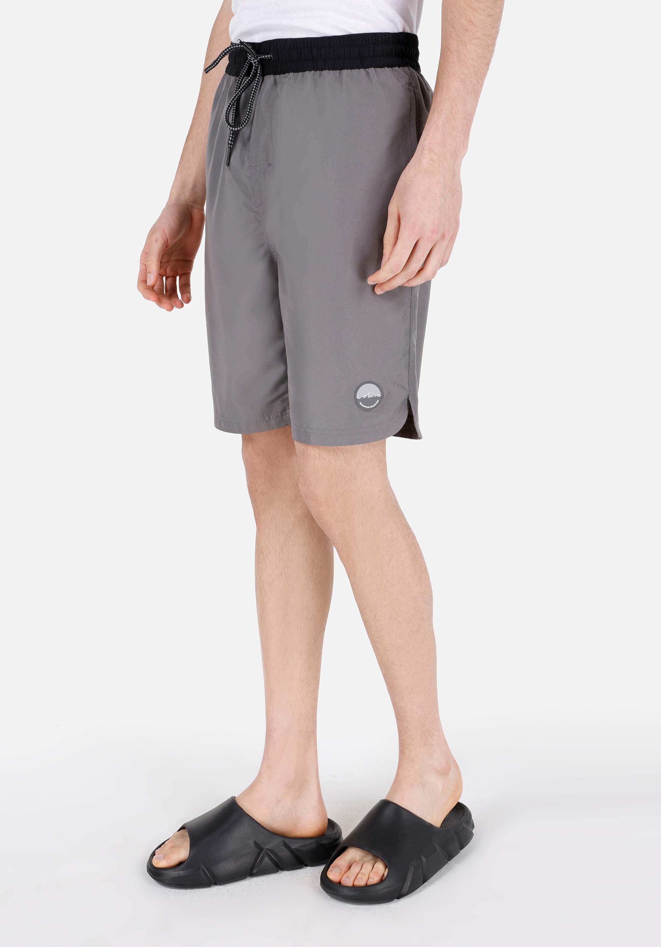Показать информацию о Slim fit мужские антрацитовые плавательные шорты