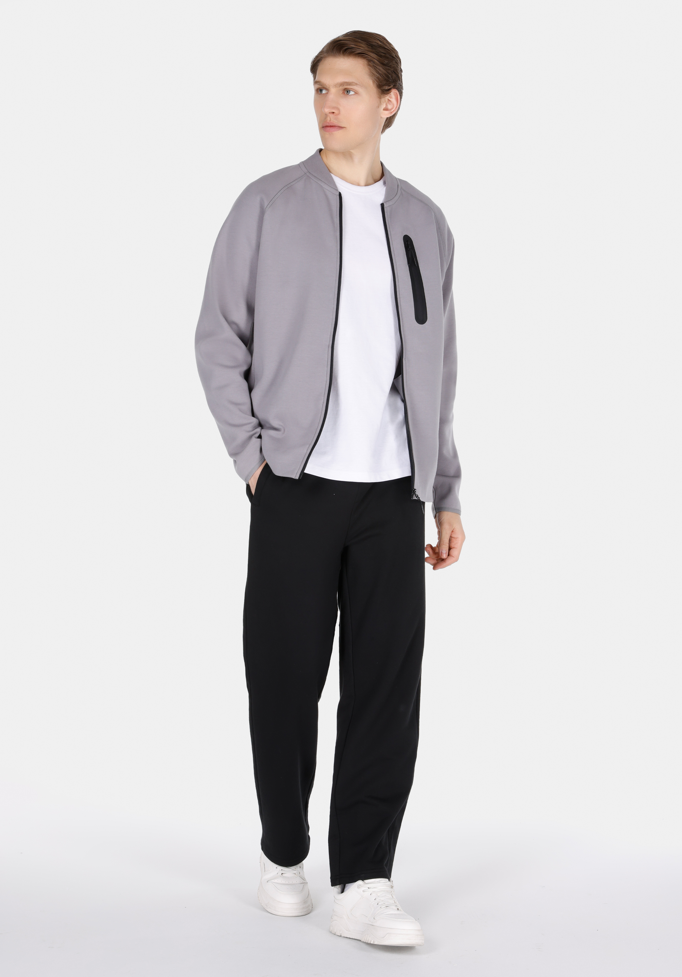 Показать информацию о Мужская серая куртка comfort fit