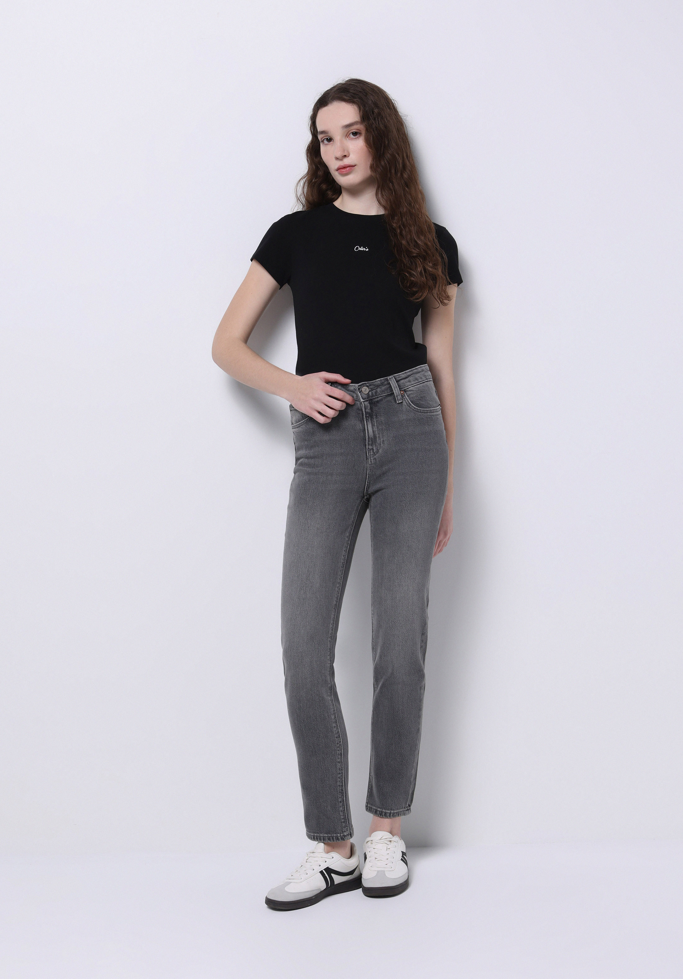Показать информацию о Женские черные джинсы slim fit