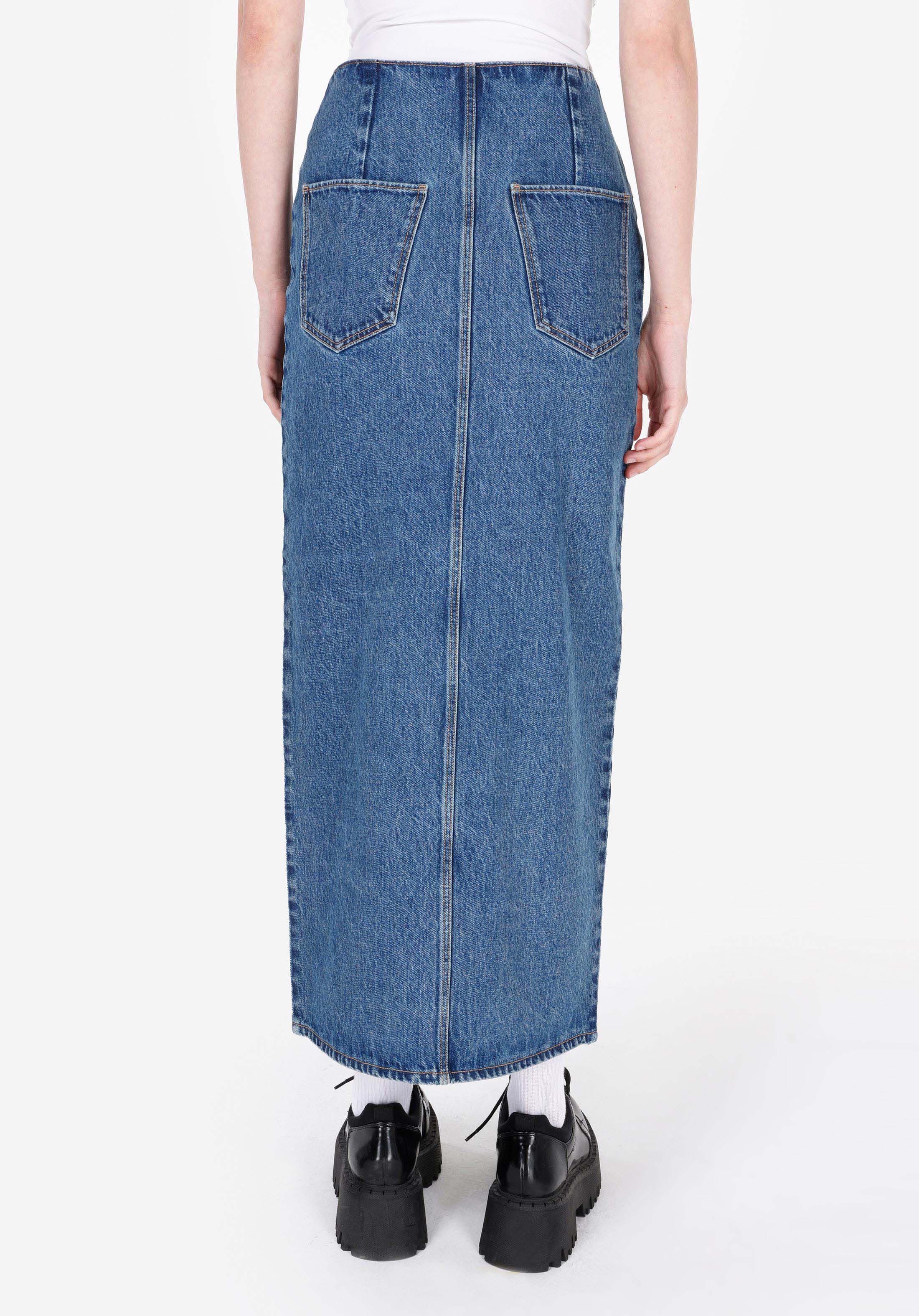 Показать информацию о Женская синяя облегающая юбка