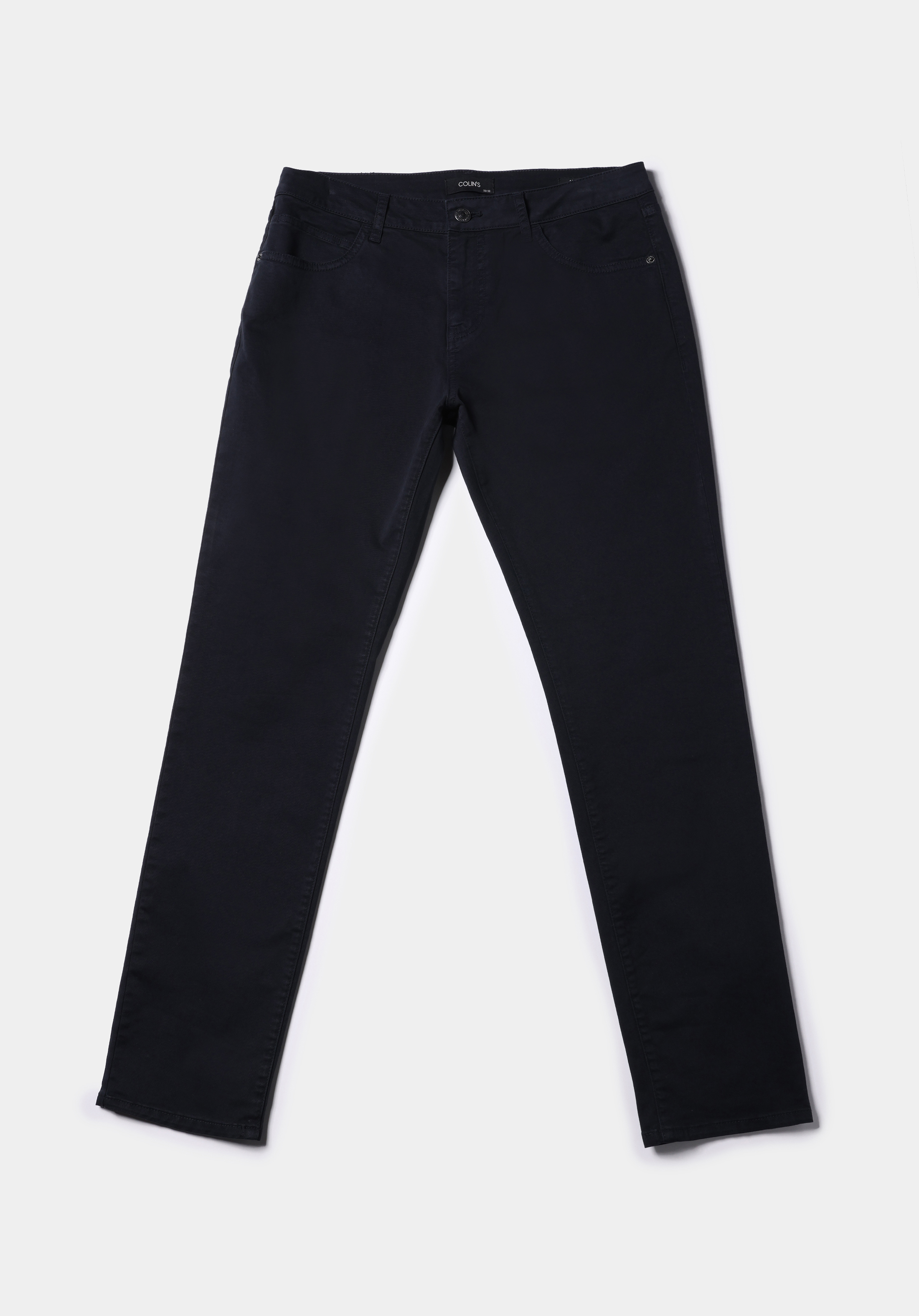 Показать информацию о Мужские тёмно-синие прямые брюки с заниженной посадкой