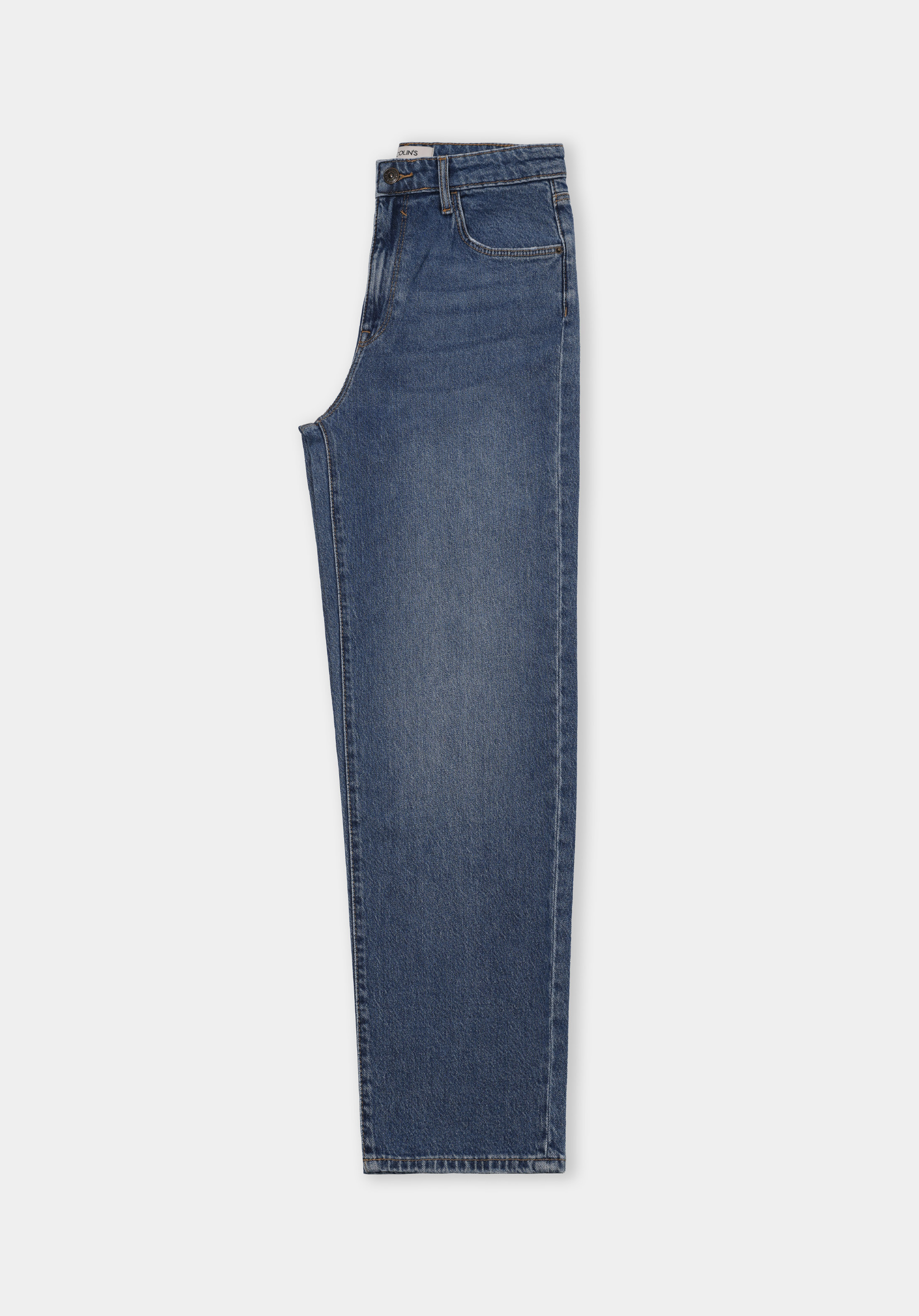 Показать информацию о Женские чёрные джинсы прямого кроя с высокой посадкой и прямыми штанинами.