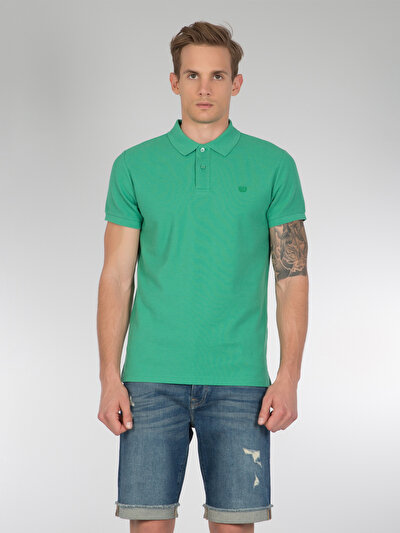 COLIN'S зеленый мужской футболки-поло к. рукав