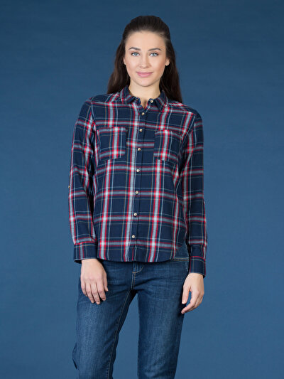 COLIN'S синий женский рубашки длинний рукав