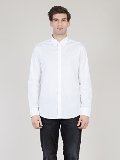 COLIN'S белый мужской рубашки длинний рукав