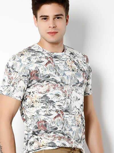 COLIN'S бежевый мужской футболки короткий рукав