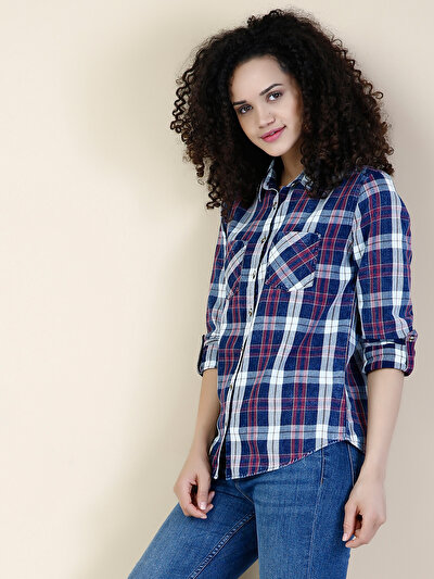 COLIN'S синий женский рубашки длинний рукав