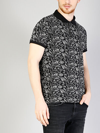 COLIN'S черный мужской футболки-поло к. рукав