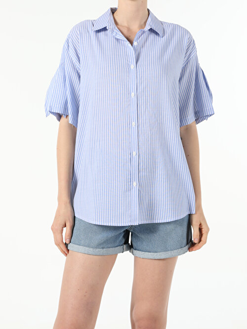 Показать информацию о Женская рубашка с коротким рукавом relaxed fit CL1054681