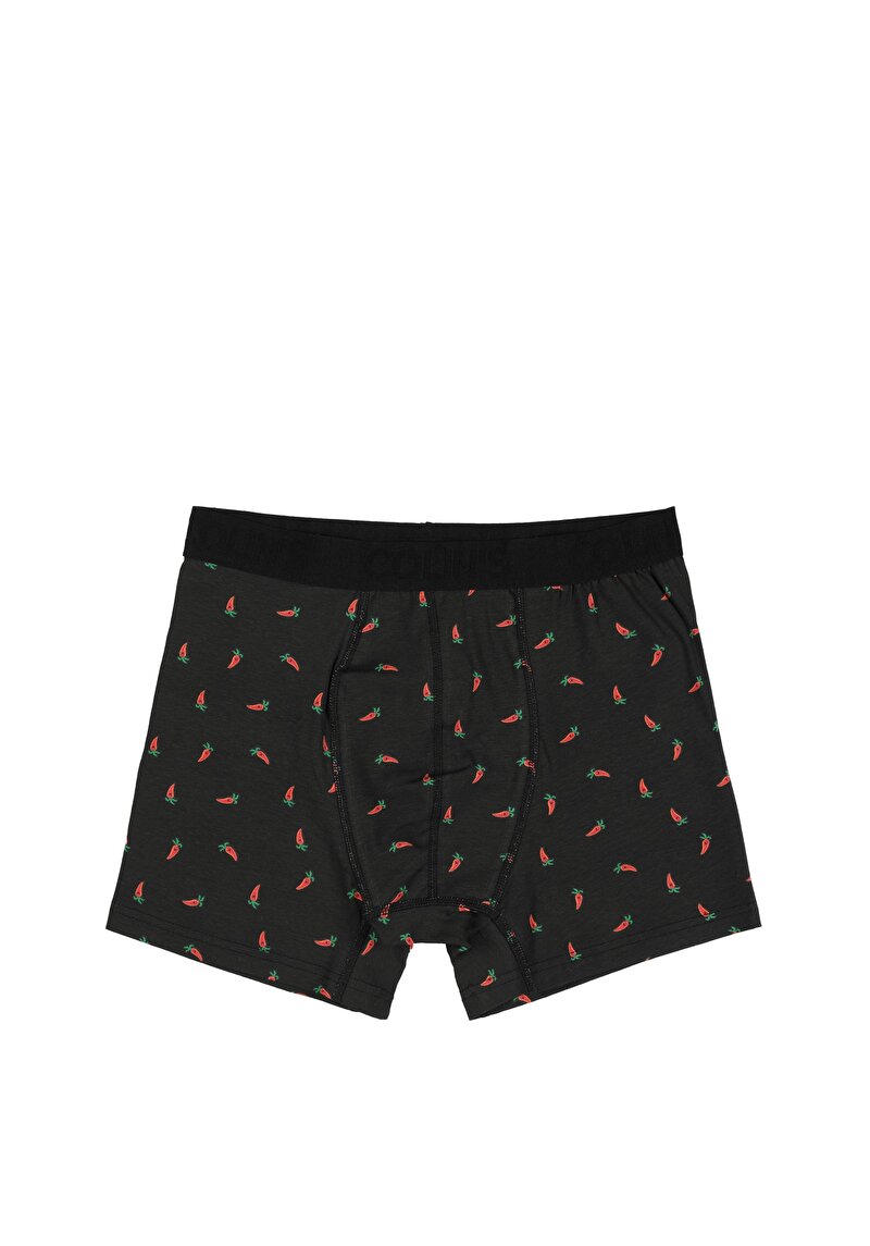 Изображение Мужские черные боксеры с принтом modern fit