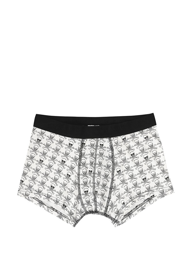 Изображение Мужские трусы боксеры белые с принтом modern fit