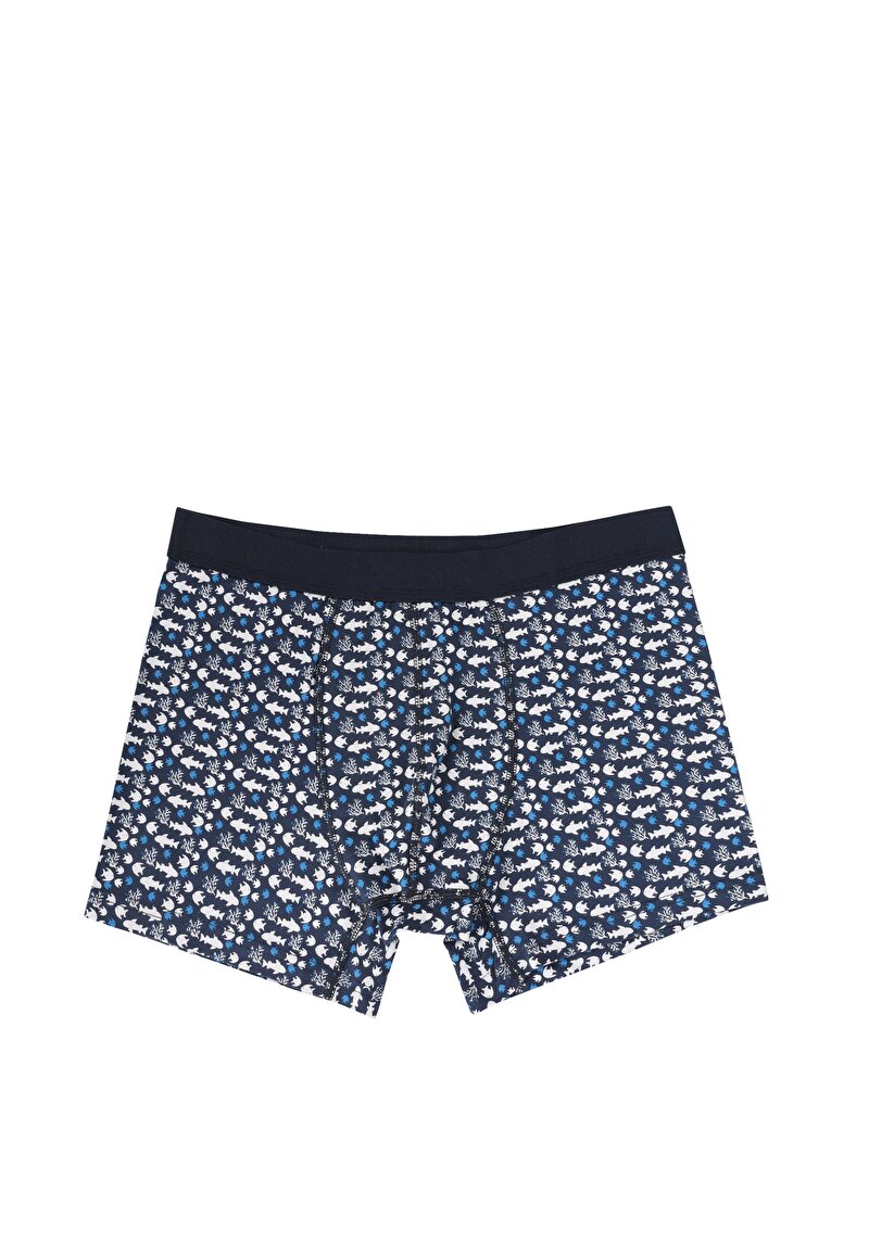 Изображение Мужские темно-синие боксеры с принтом modern fit