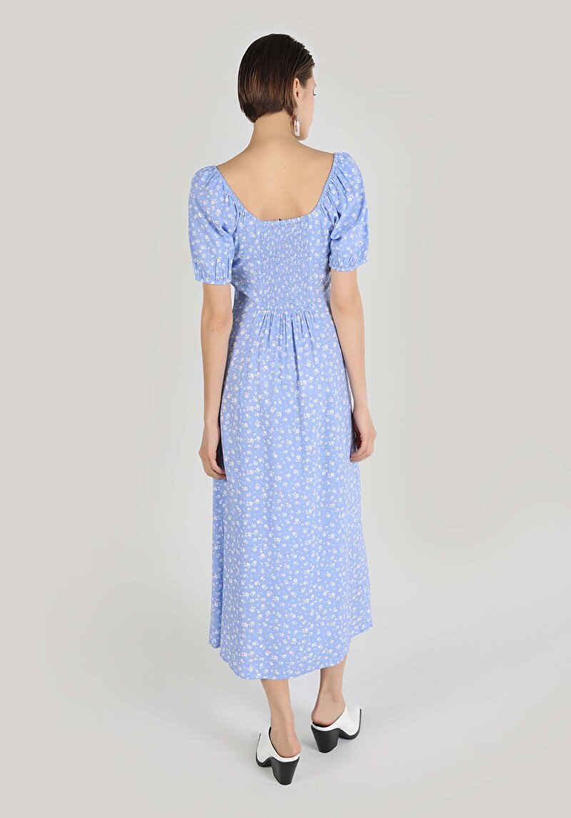 Показать информацию о Женское синее платье стандартного кроя