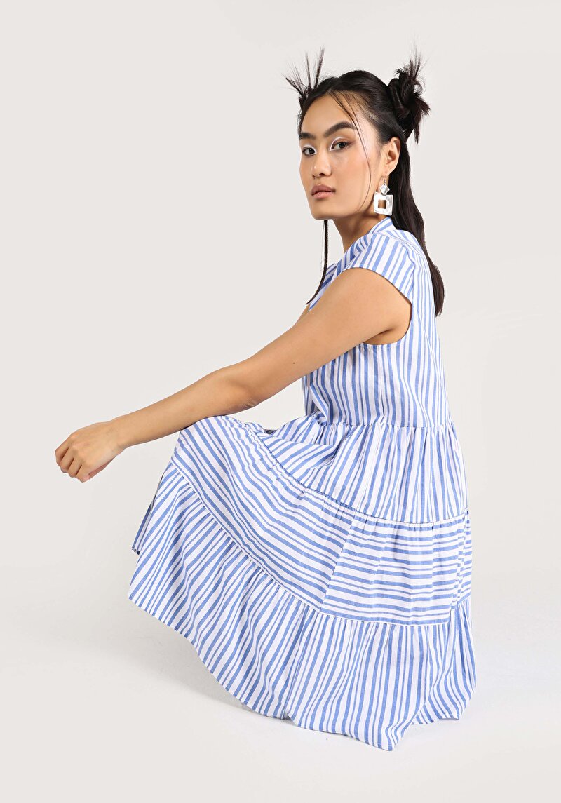 Показать информацию о Женское синее платье стандартного кроя