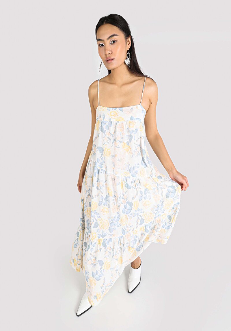 Показать информацию о Женское разноцветное платье стандартного кроя