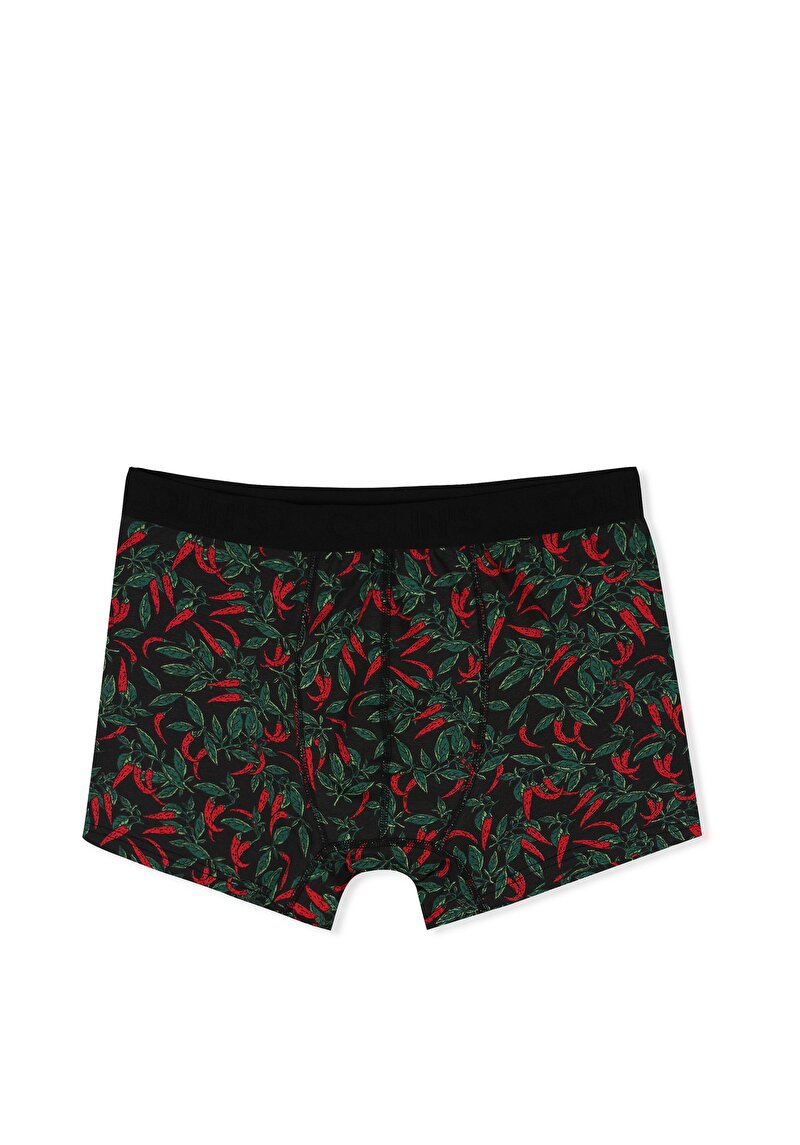 Изображение Мужские черные боксеры modern fit с принтом