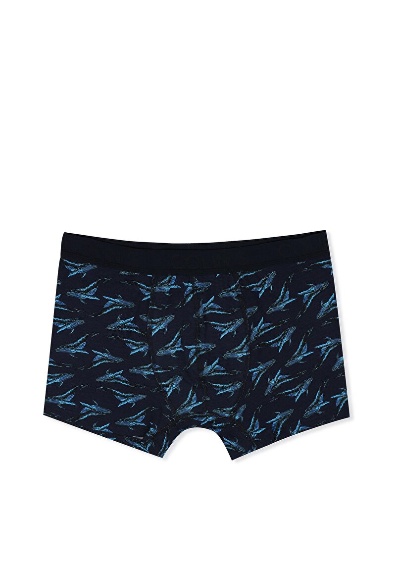 Изображение Мужские тёмно-синие боксеры modern fit с принтом