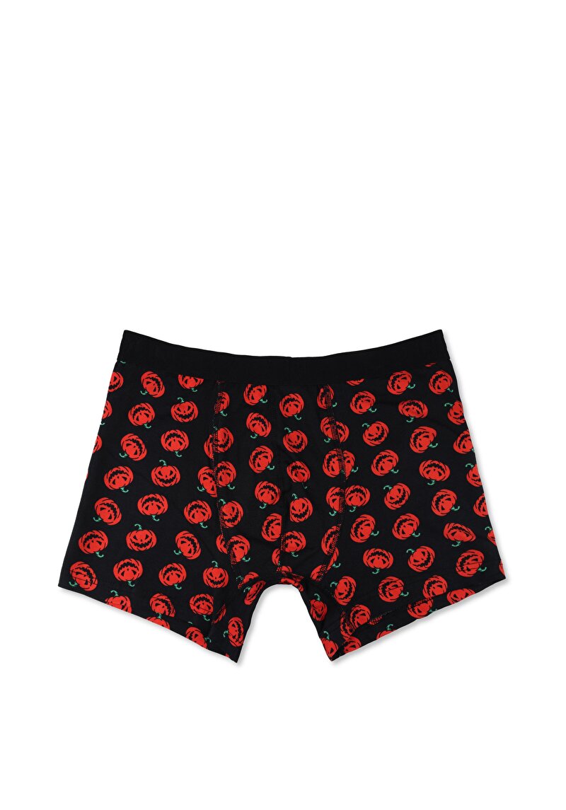 Изображение Мужские черные боксеры modern fit с принтом