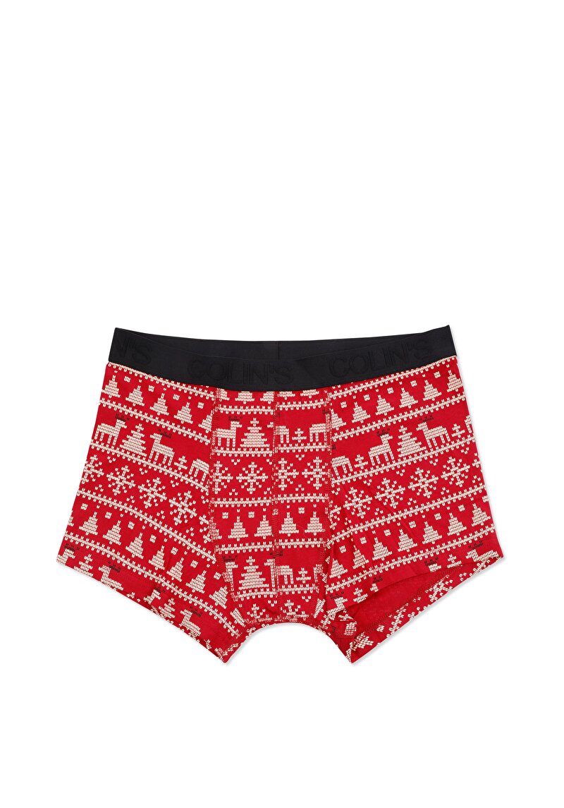 Изображение Мужские красные боксёры с принтом modern fit