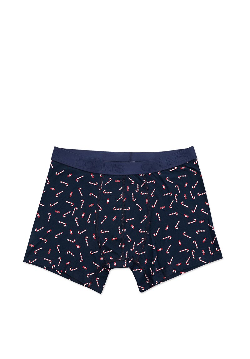 Изображение Мужские тёмно-синие боксеры modern fit с принтом